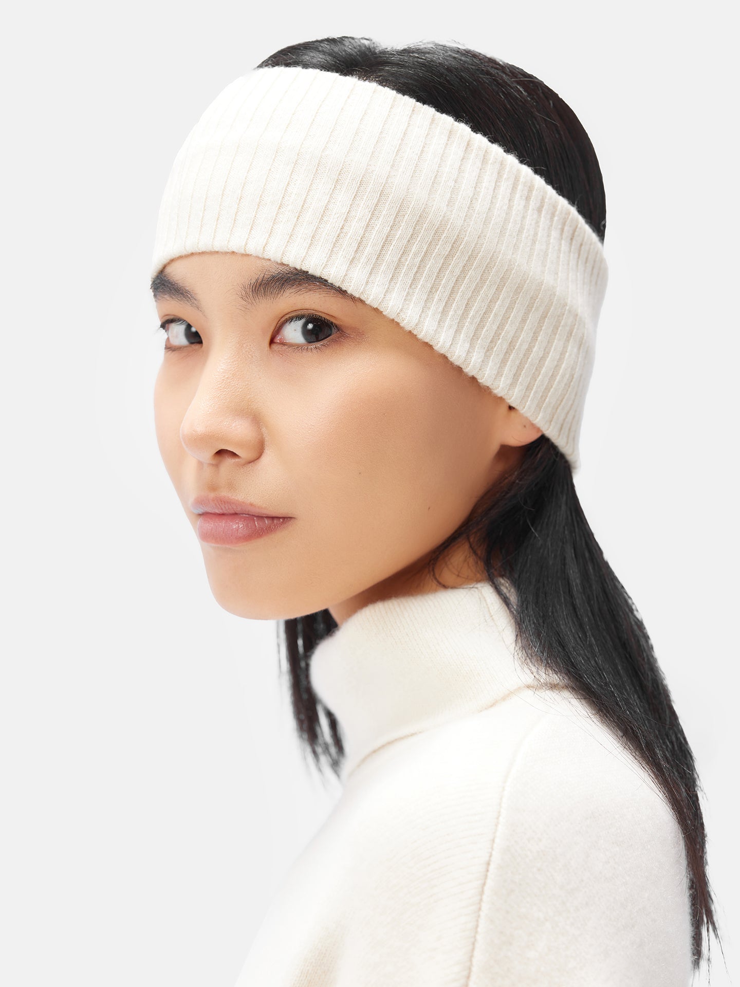 Unisex Responsible Cashmere Headband Off White - Gobi Cashmere