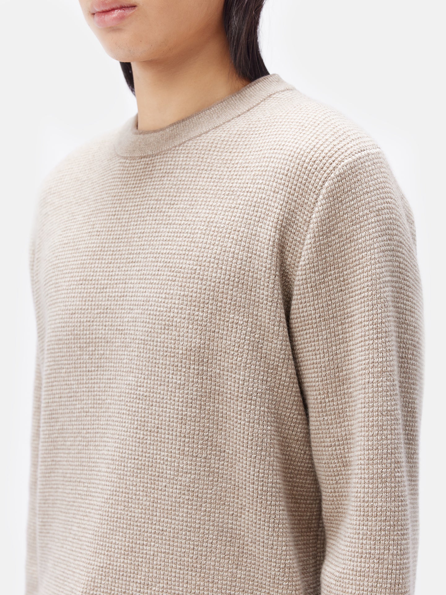 Men's Organic Cashmere Crewneck Sweater Taupe - Gobi Cashmere