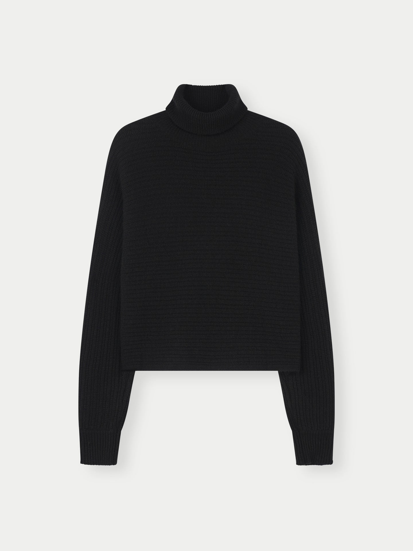 Women's Cashmere Cropped T-Neck Sweater Black - Gobi Cashmere