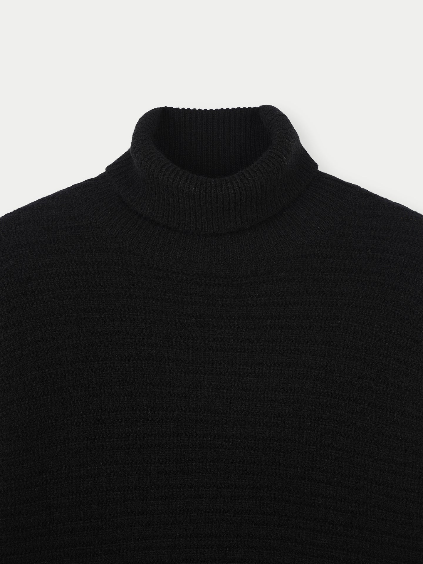 Women's Cashmere Cropped T-Neck Sweater Black - Gobi Cashmere