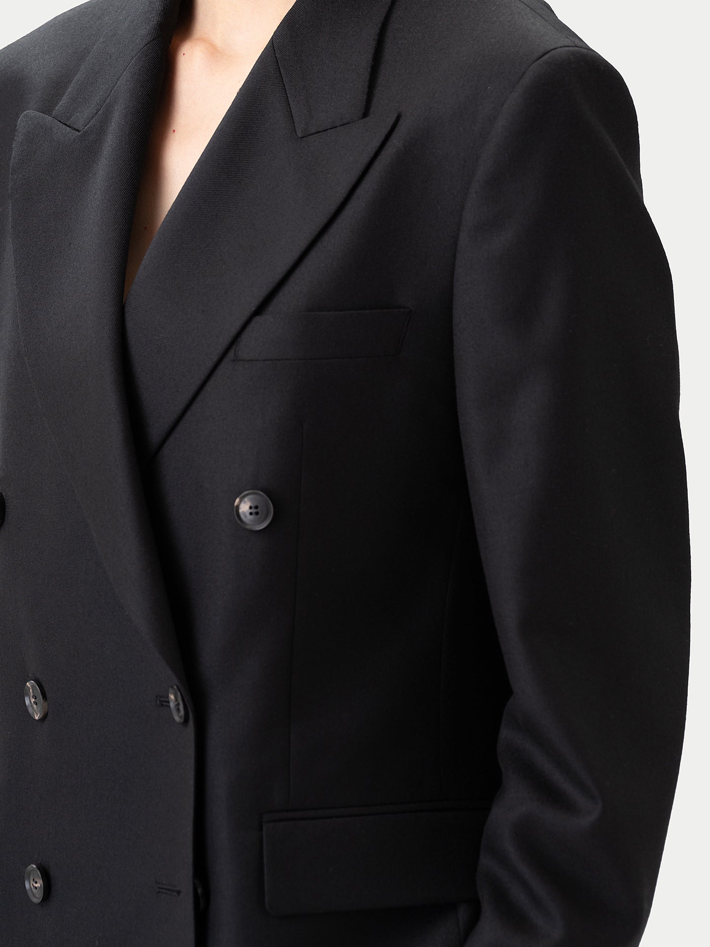 Double-Breasted Cashmere Suit Blazer