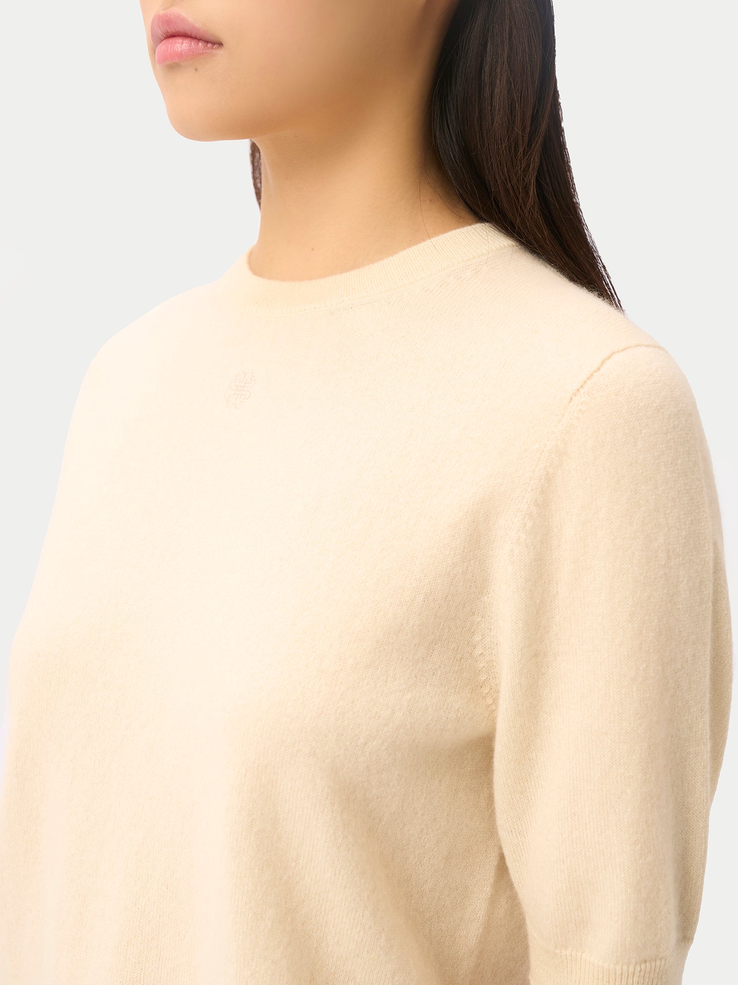 Women's Organic Colour Relaxed Cashmere Sweater (Copy) Off White - Gobi Cashmere