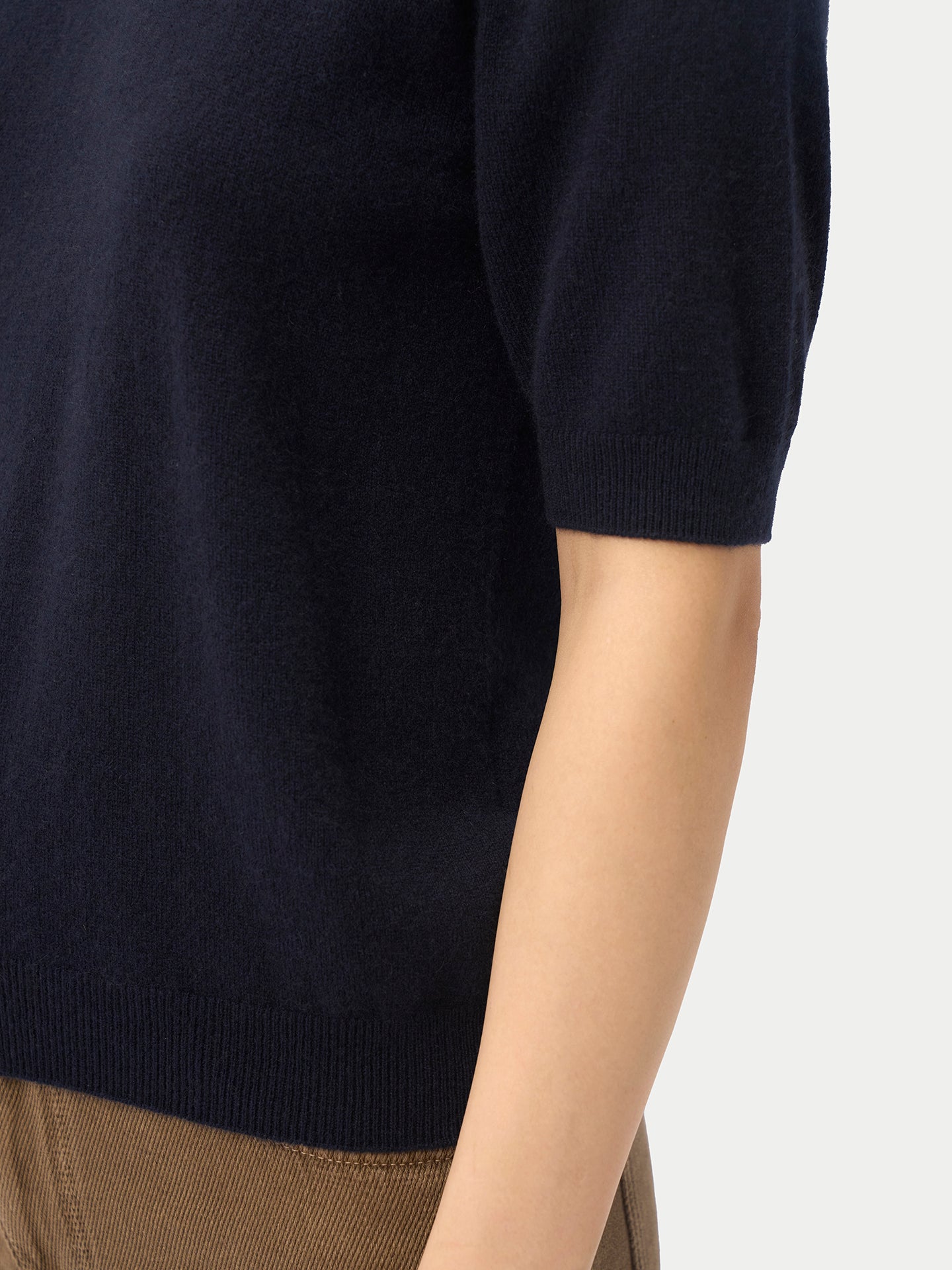 Short-Sleeve Cashmere Sweater