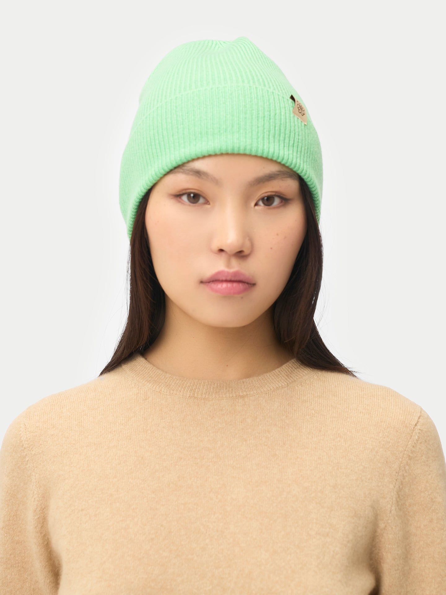 Cashmere Rib Knit Beanie
