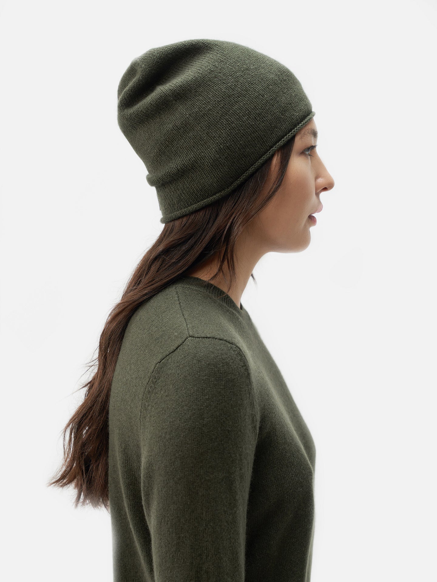 Women's Cashmere €99 Hat & Sweater Set Capulet Olive - Gobi Cashmere