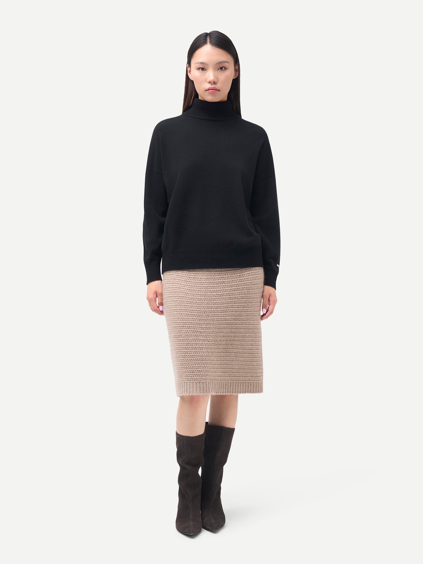 Women T-Neck  Cashmere Sweater