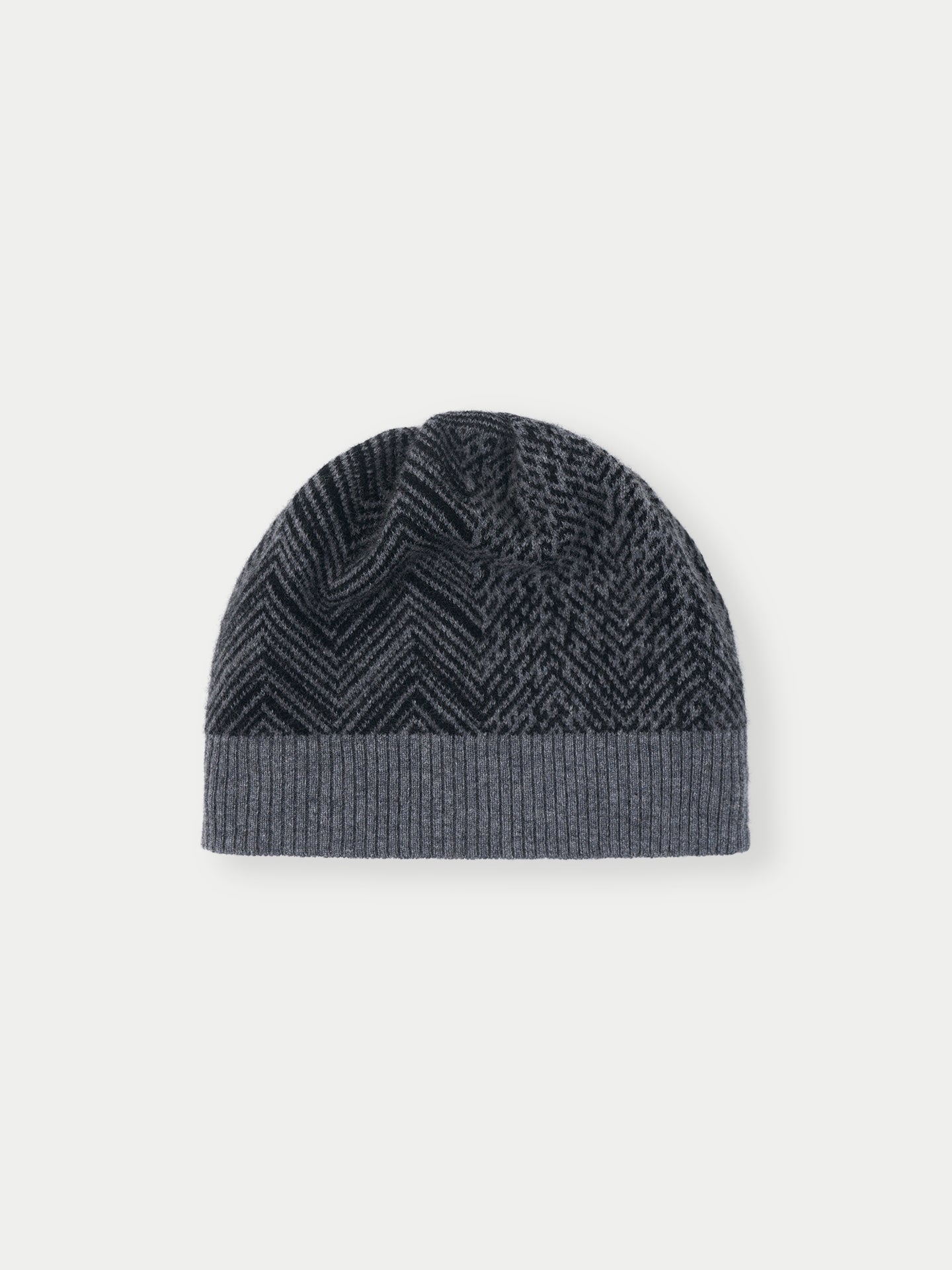 Unisex Cashmere Jacquard Knitted Hat Stone Gray - Gobi Cashmere