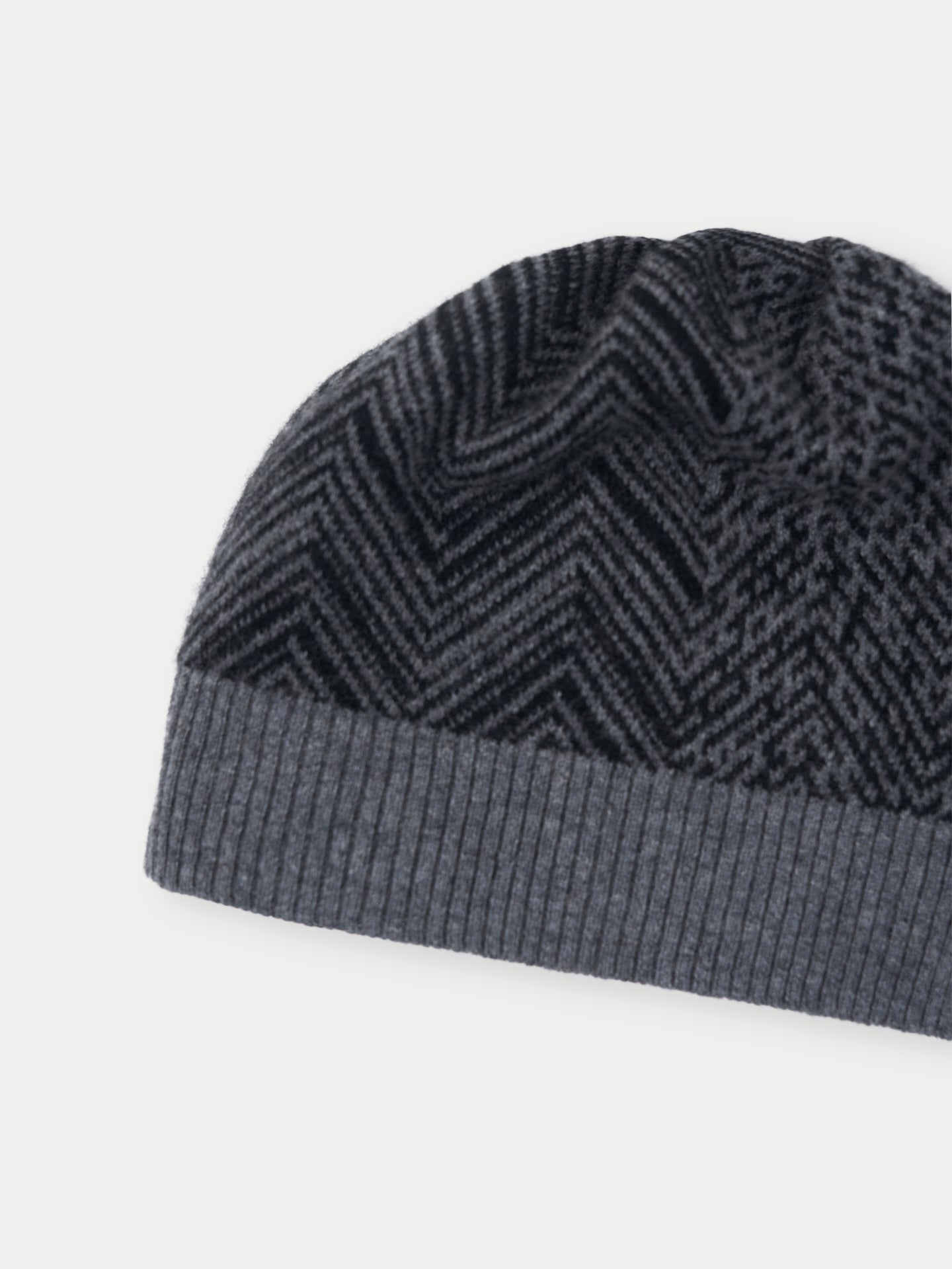 Unisex Cashmere Jacquard Knitted Hat Stone Gray - Gobi Cashmere