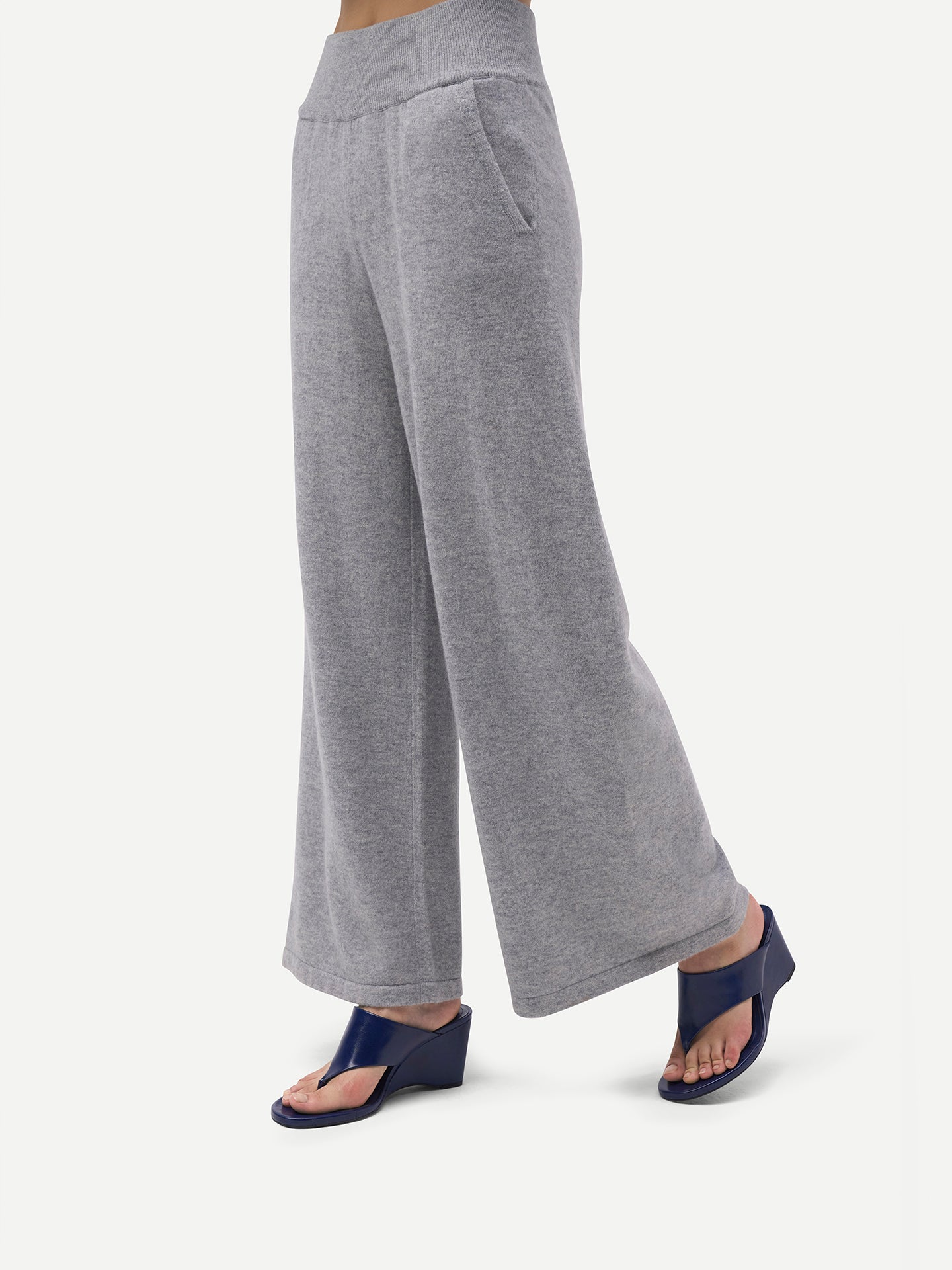 Women's Wide-Leg Cashmere Pants High Rise - Gobi Cashmere