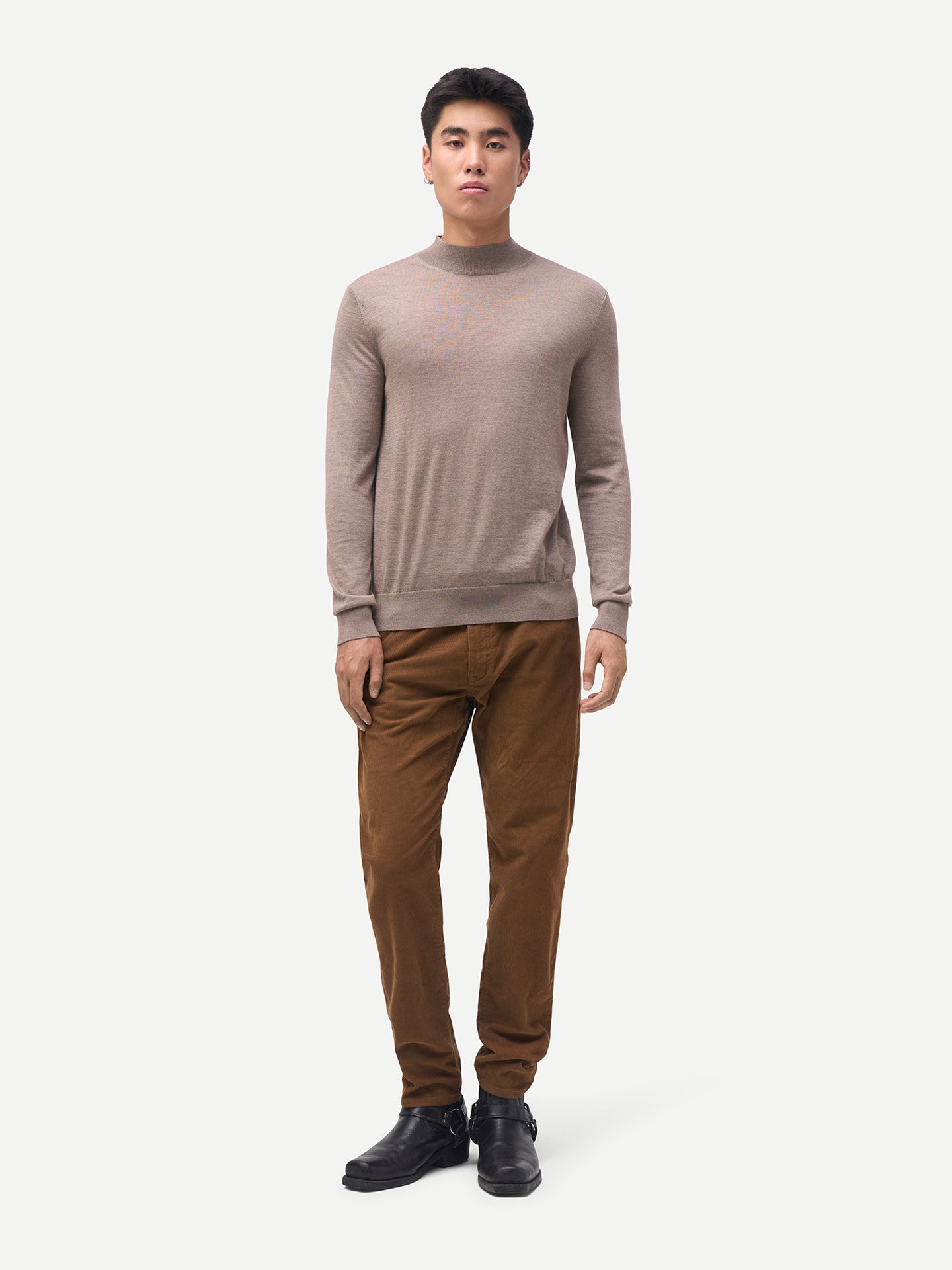 Men Cashmere Silk High Neck  Sweater