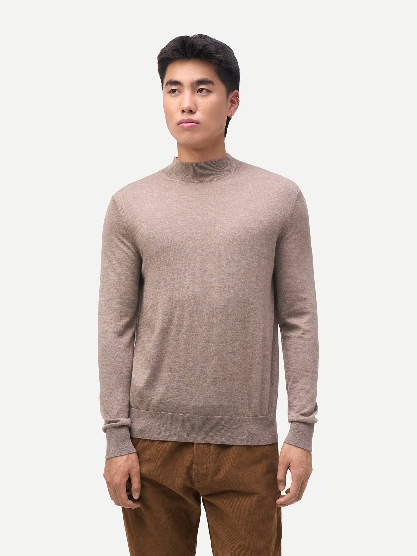 Men Cashmere Silk High Neck  Sweater