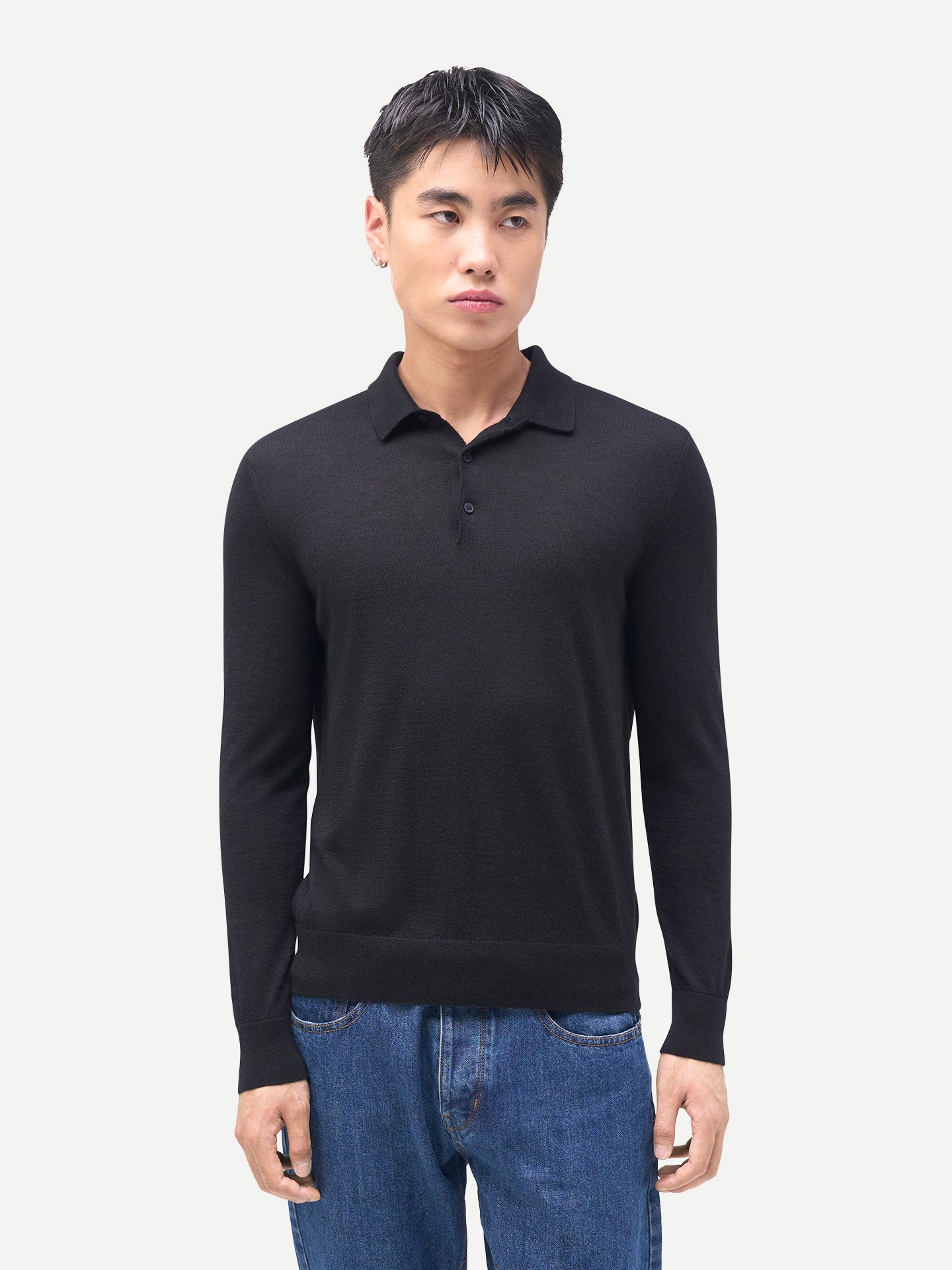 Men Classic Polo Shirt with Long Sleeve
