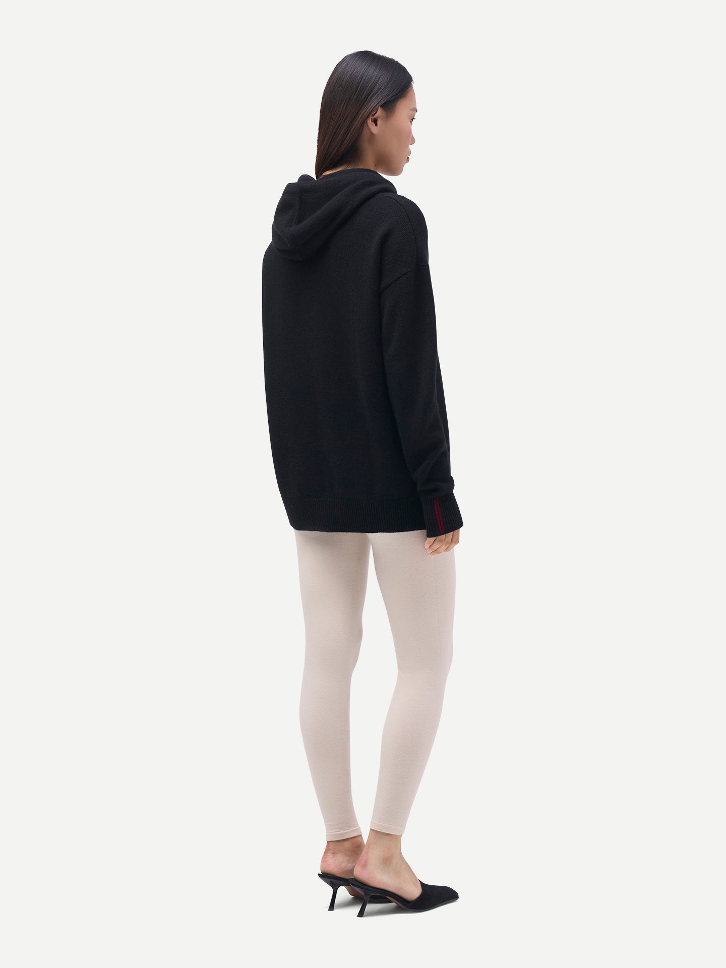 Women's Cashmere Pullover Hoodie Black - Gobi Cashmere