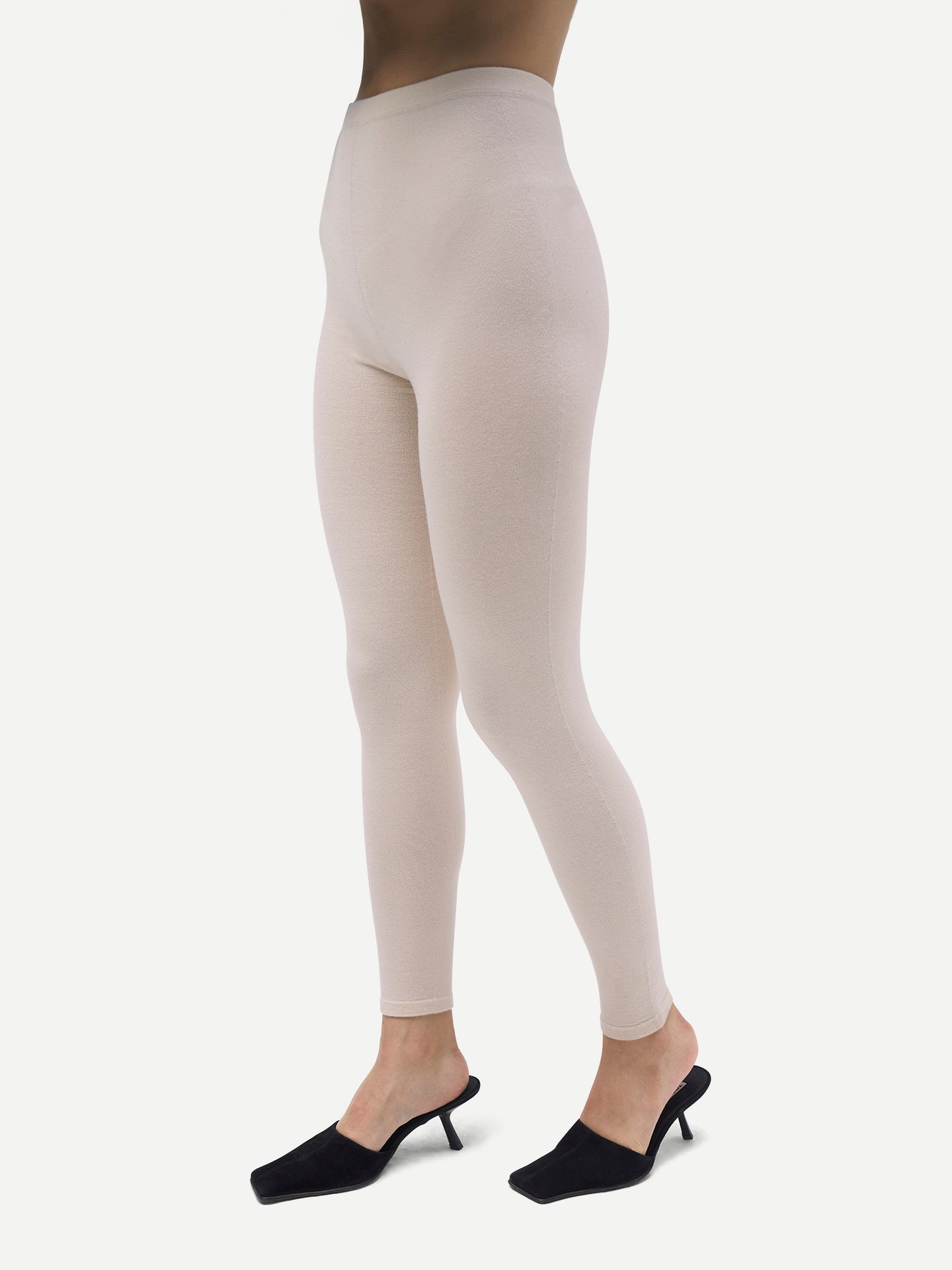 Women's Silk Cashmere Leggings Whisper White - Gobi Cashmere