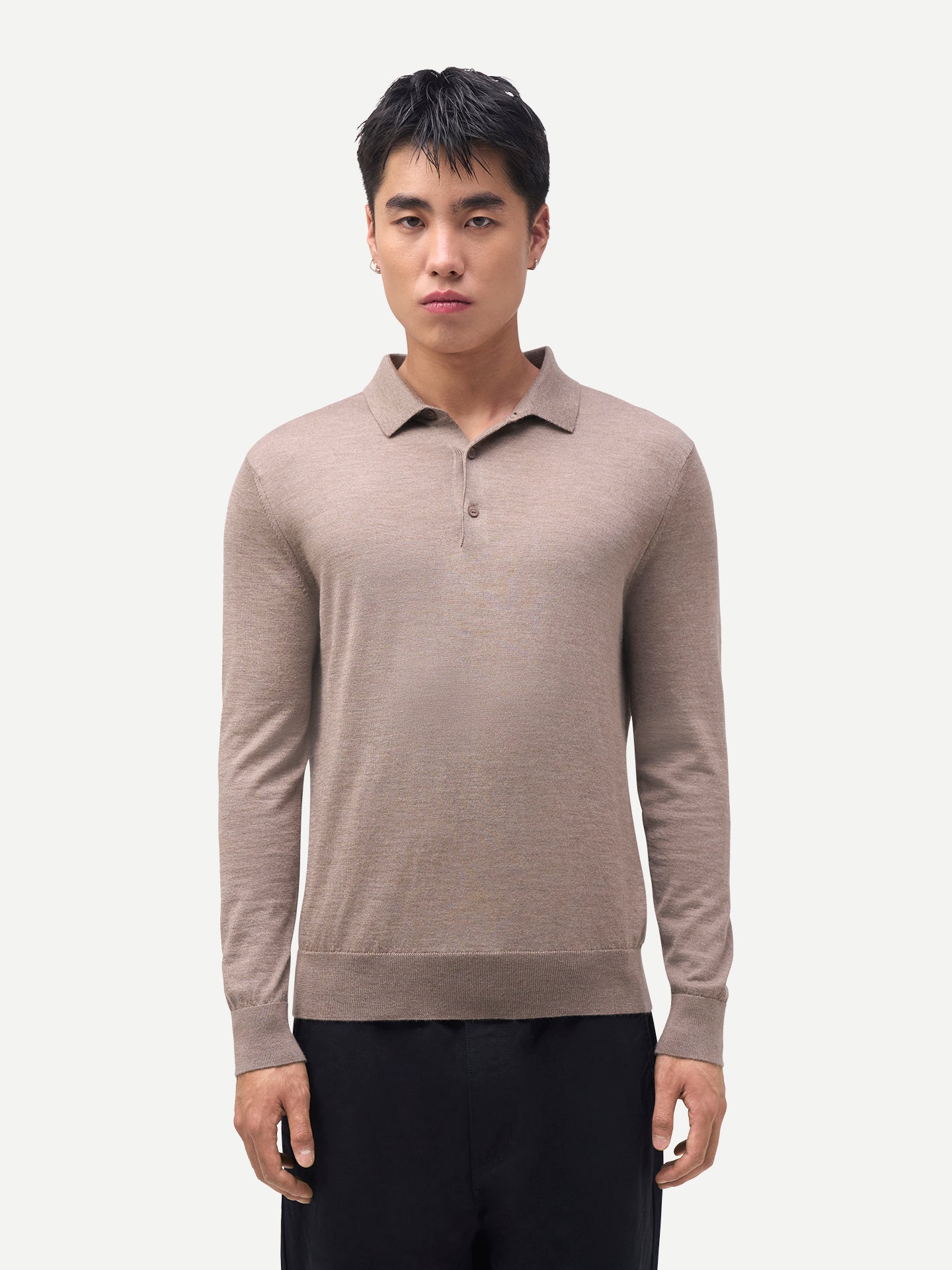 Men Classic Polo Shirt with Long Sleeve