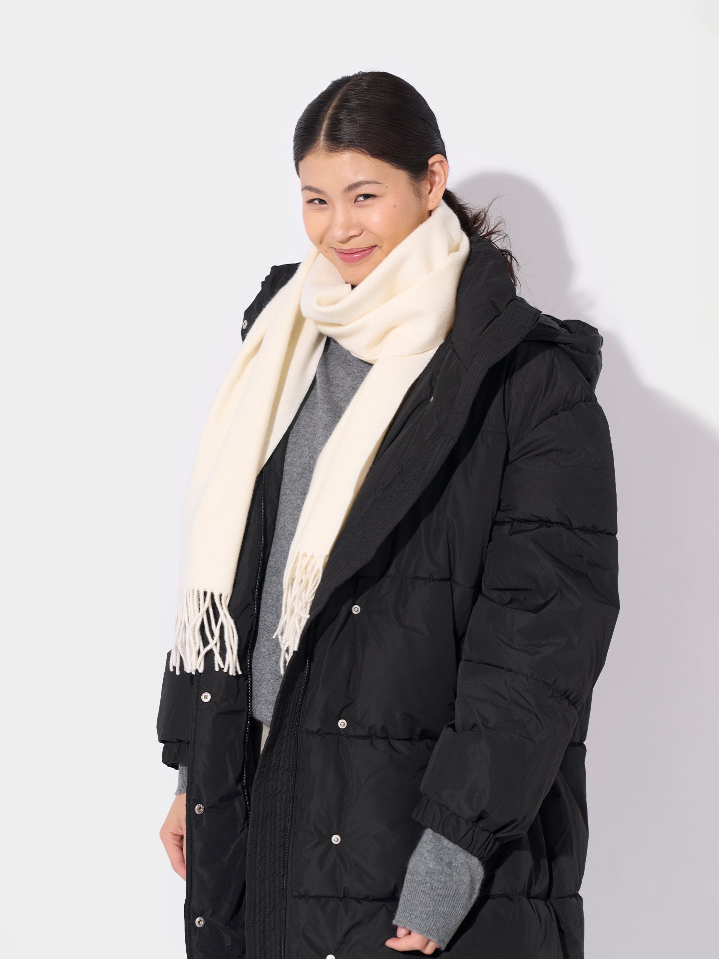 Écharpe avec franges en cachemire pour unisex