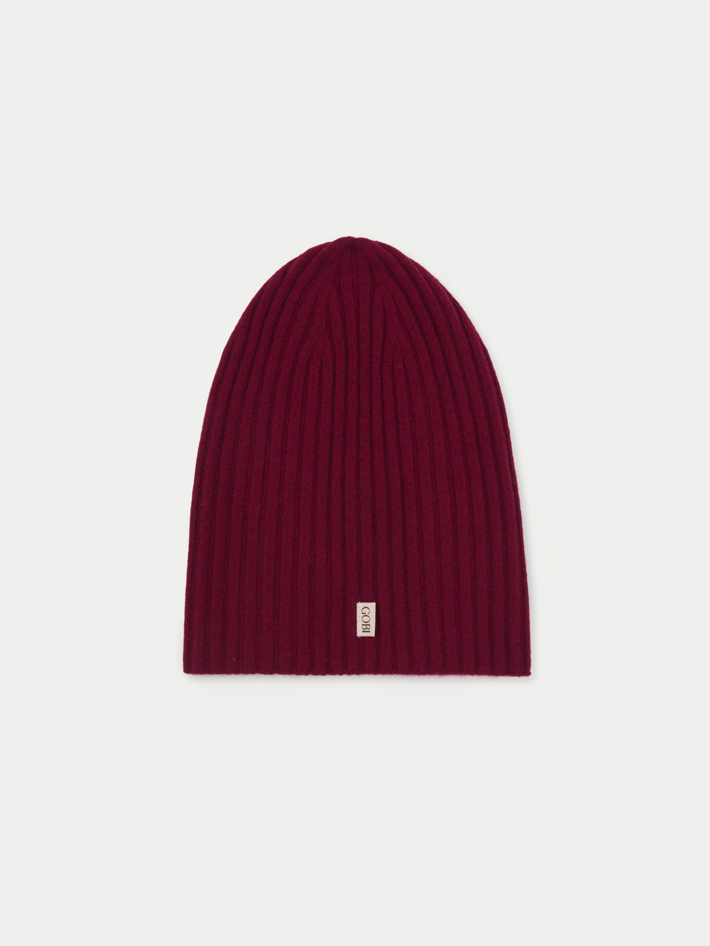 Unisex Cashmere Rib Knit Hat Bordeaux - Gobi Cashmere