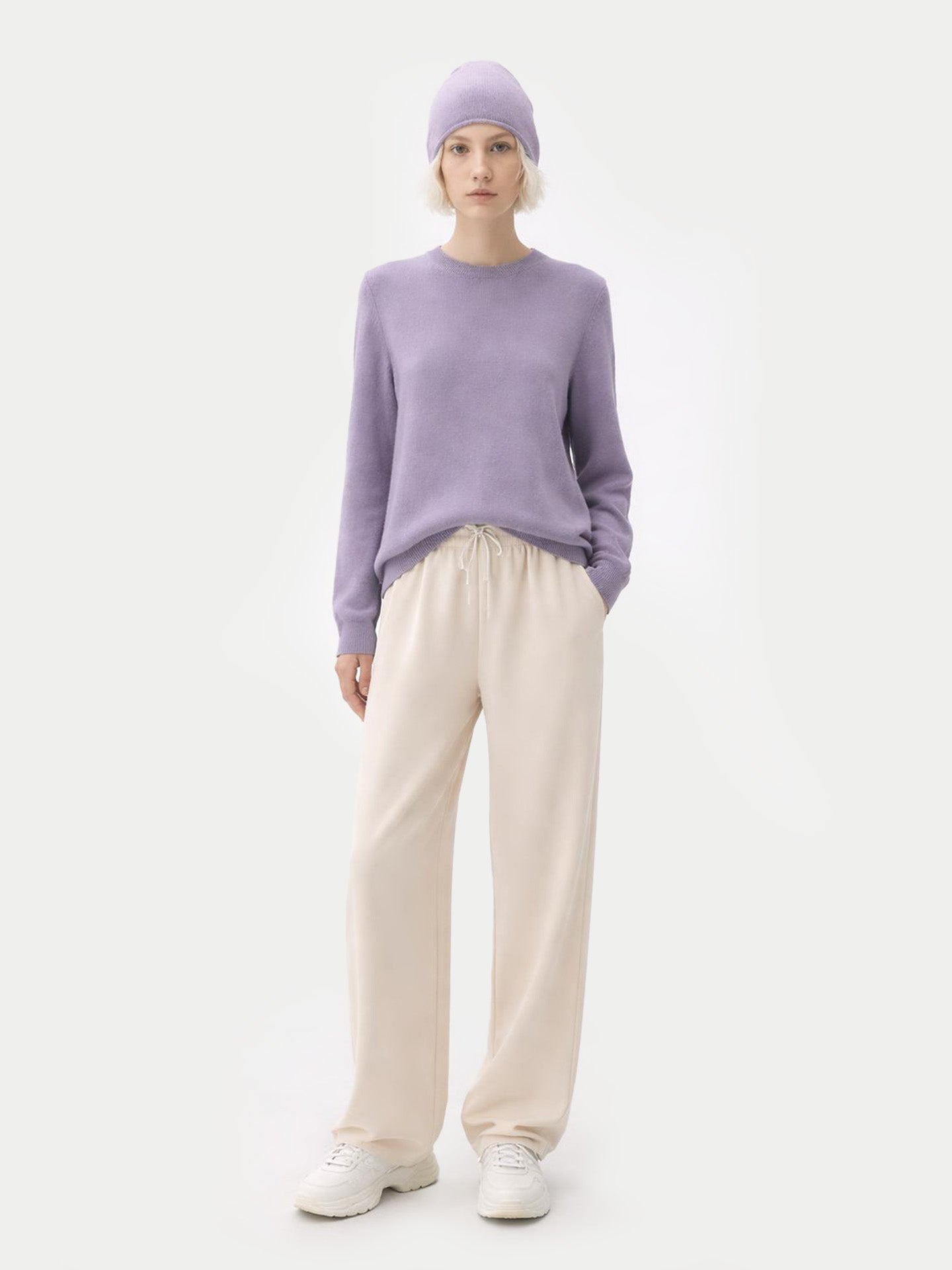 € 99 Cashmere Hat & Sweater Set Purple Ash - Gobi Cashmere