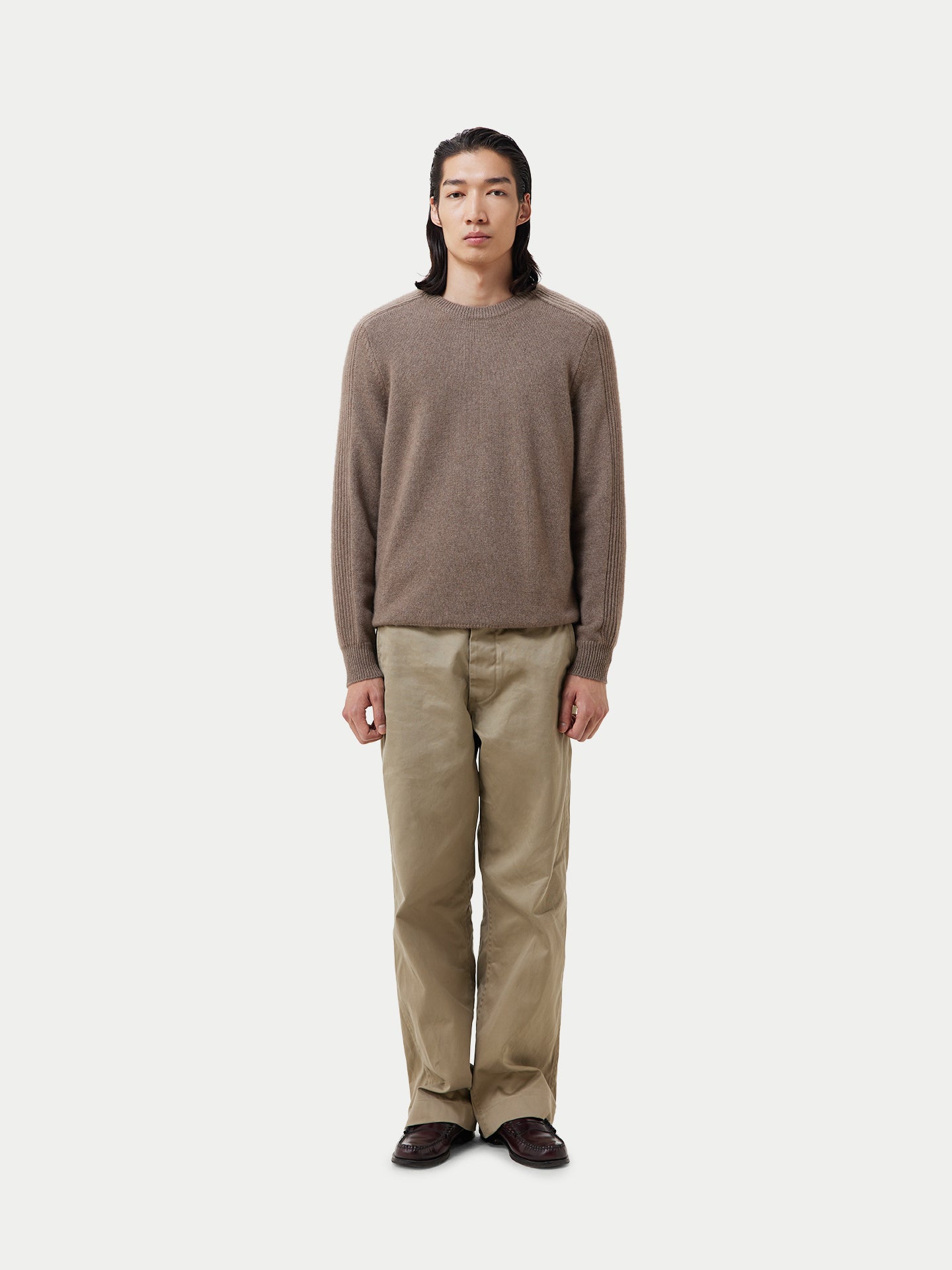 Men's Organic Cashmere Regular Fit Sweater Taupe - Gobi Cashmere 