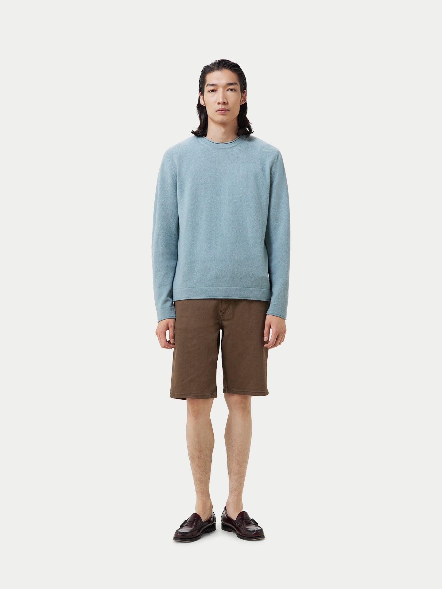 Men's Lightweight Cashmere Sweater Cloud Blue - Gobi Cashmere