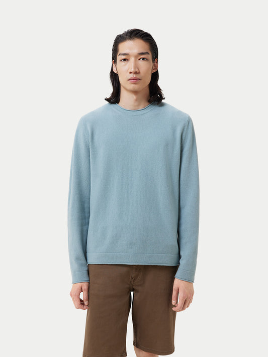 Men's Lightweight Cashmere Sweater Cloud Blue - Gobi Cashmere