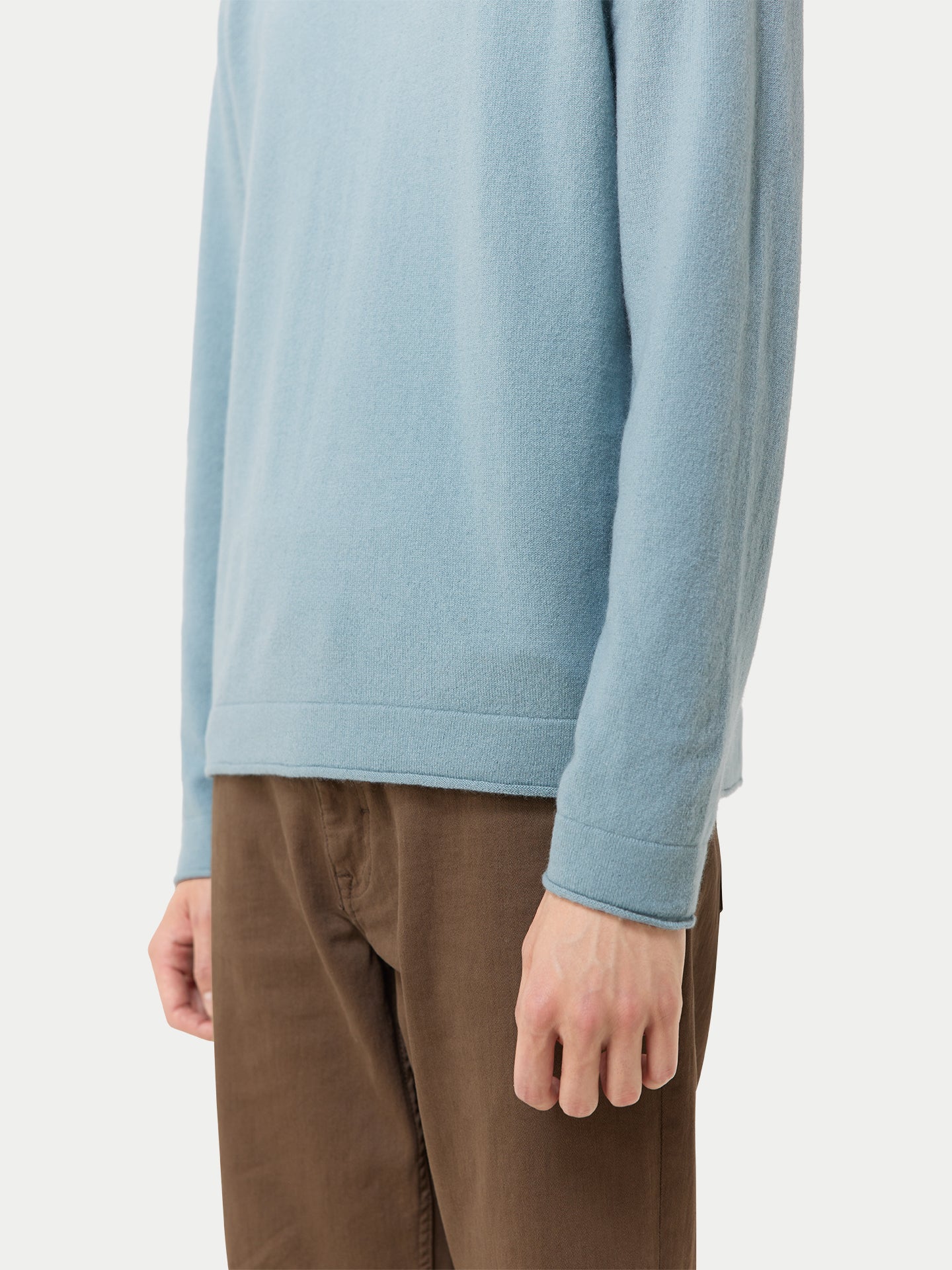 Men's Lightweight Cashmere Sweater Cloud Blue - Gobi Cashmere