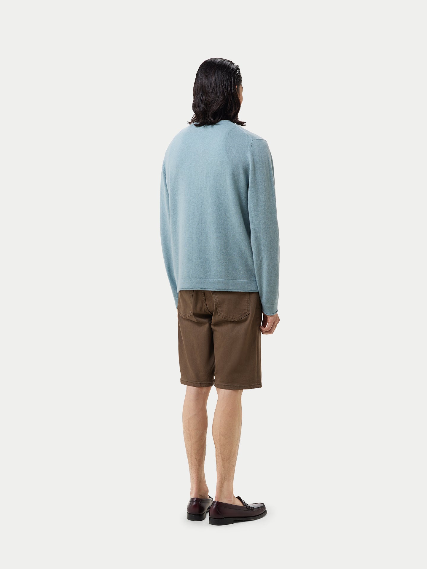 Men's Lightweight Cashmere Sweater Cloud Blue - Gobi Cashmere