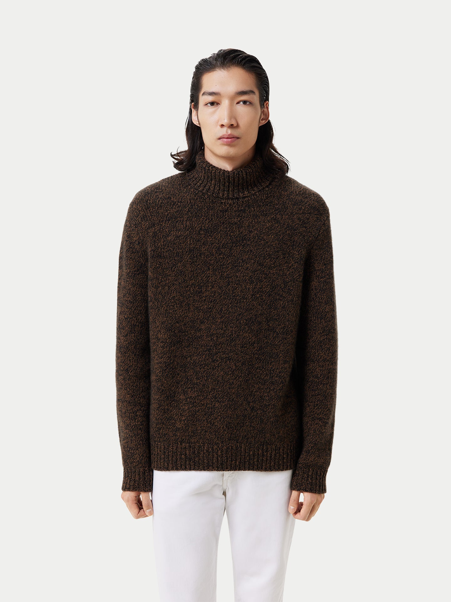 Men's Jersey Knitted Cashmere Sweater Black - Gobi Cashmere