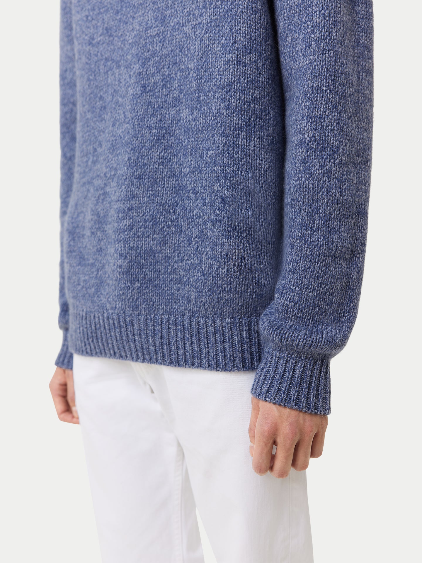 Men's Jersey Knitted Cashmere Sweater Country Blue - Gobi Cashmere