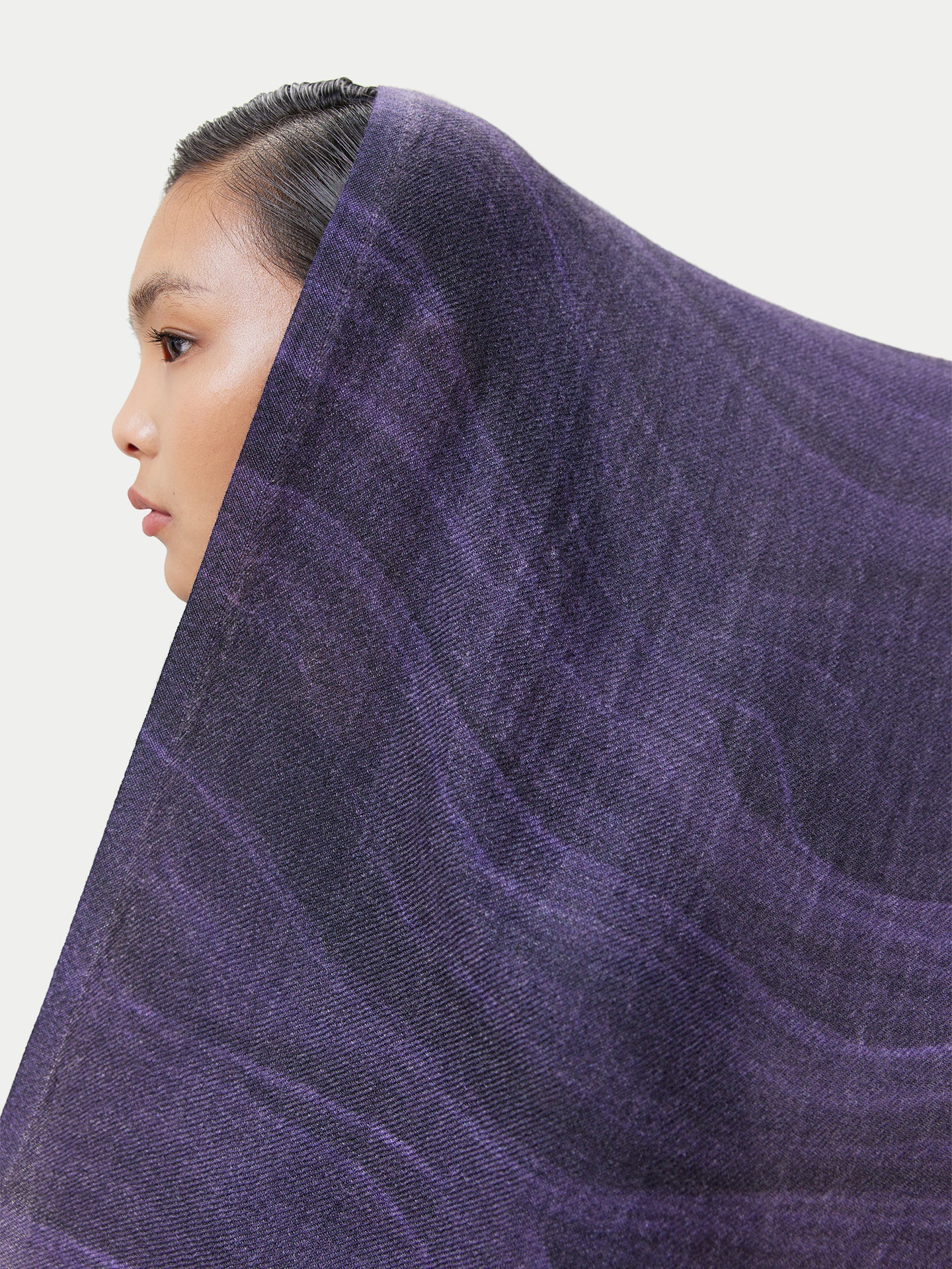 Unisex Printed Cashmere Shawl Coconut Milk - Gobi Cashmere