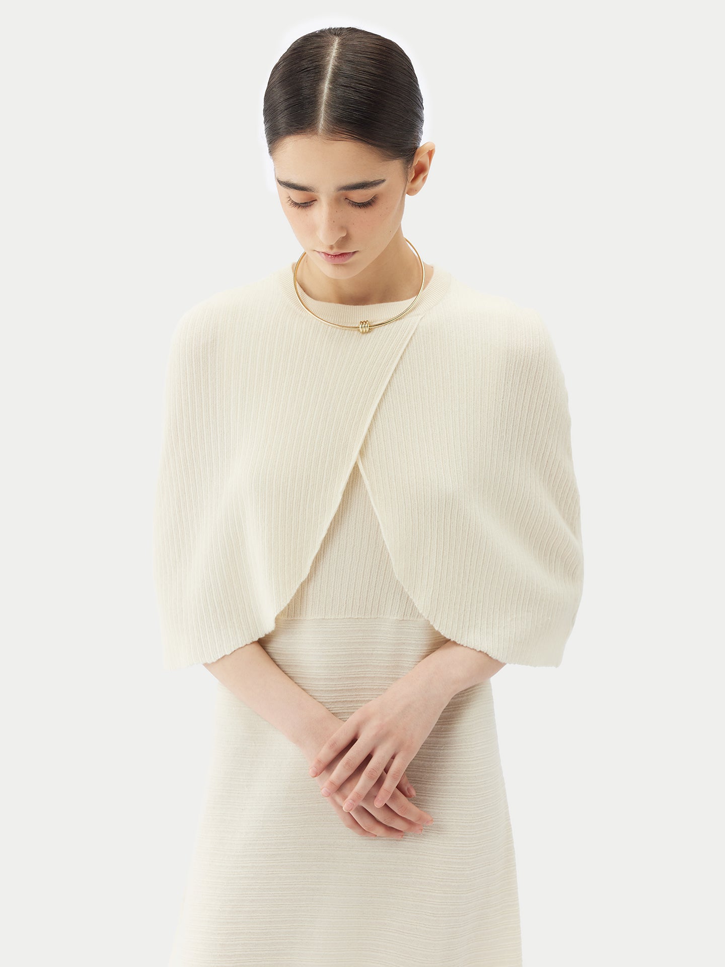 Women's Lightweight Silk Cashmere Capelet Marshmallow - Gobi Cashmere