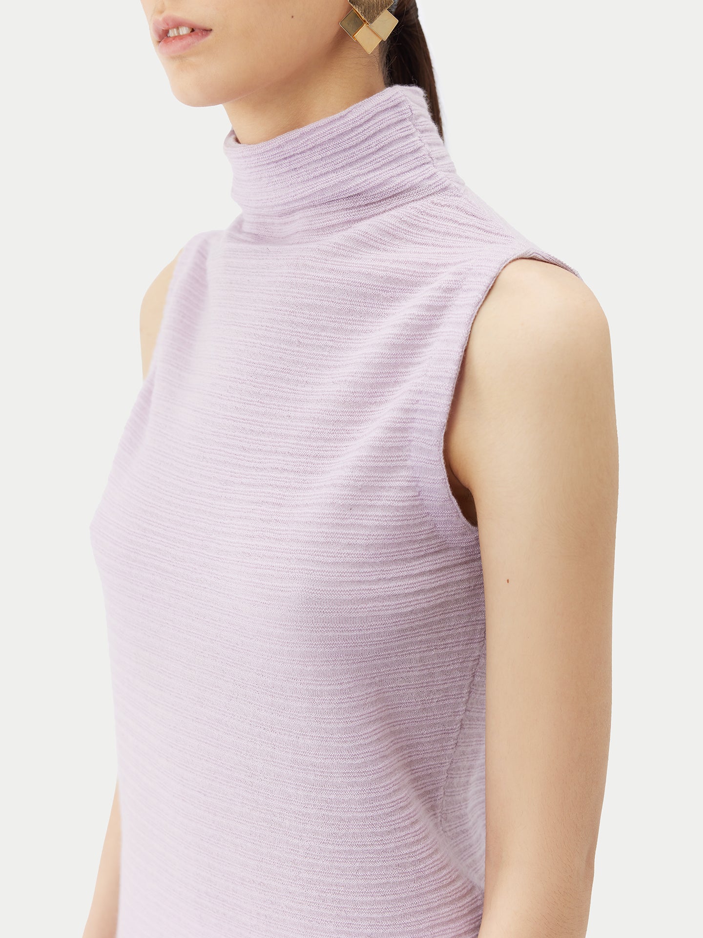 Women's Lightweight Cashmere Silk Turtleneck Orchid Tint - Gobi Cashmere