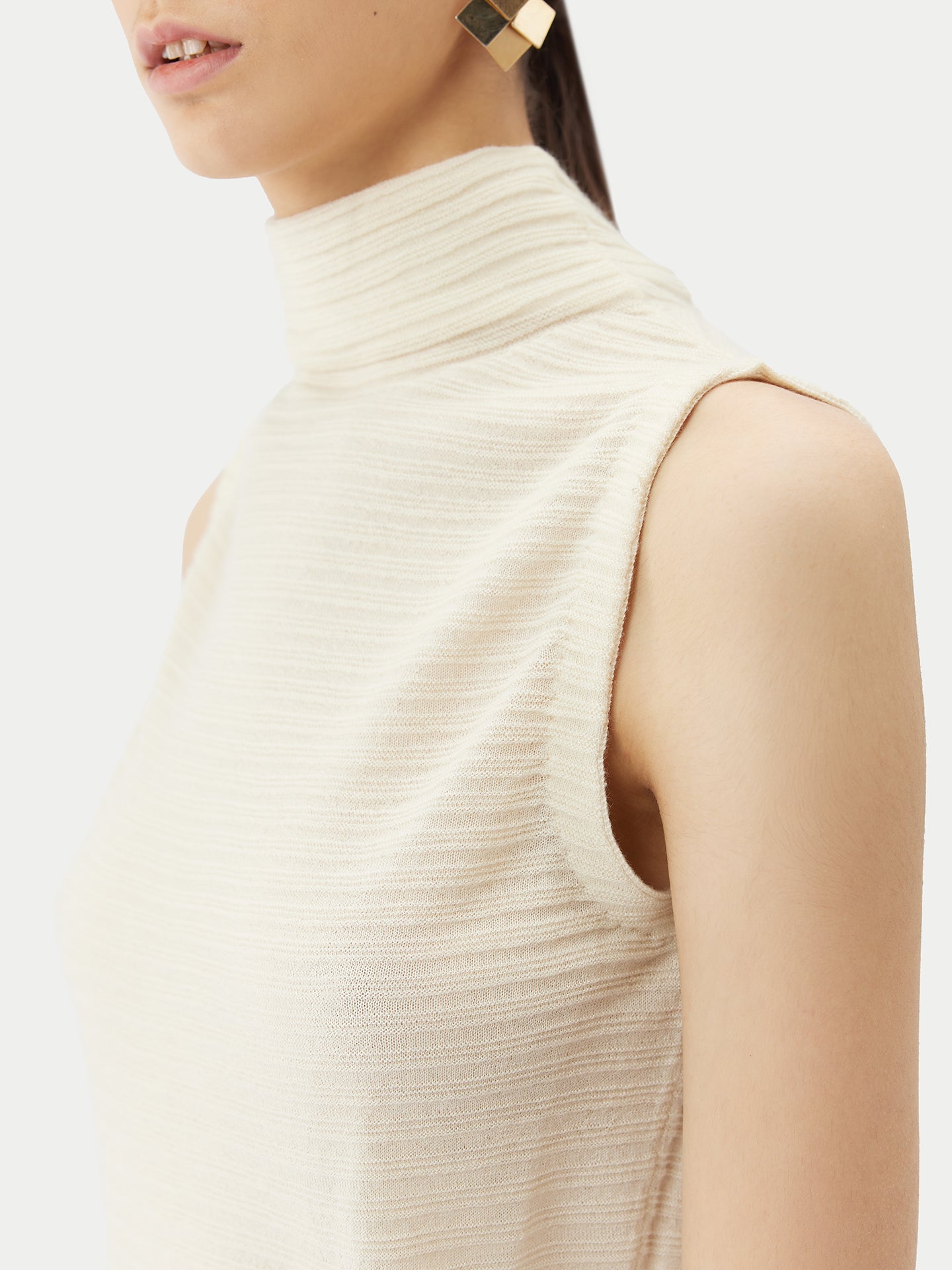 Women's Lightweight Cashmere Silk Turtleneck Marshmallow - Gobi Cashmere