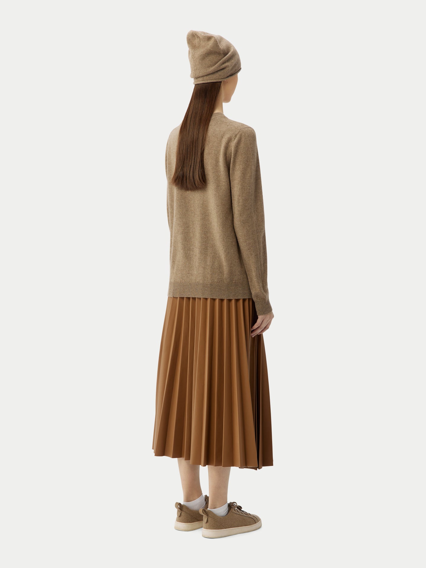 Women's Cashmere €99 Hat & Sweater Set Taupe - Gobi Cashmere