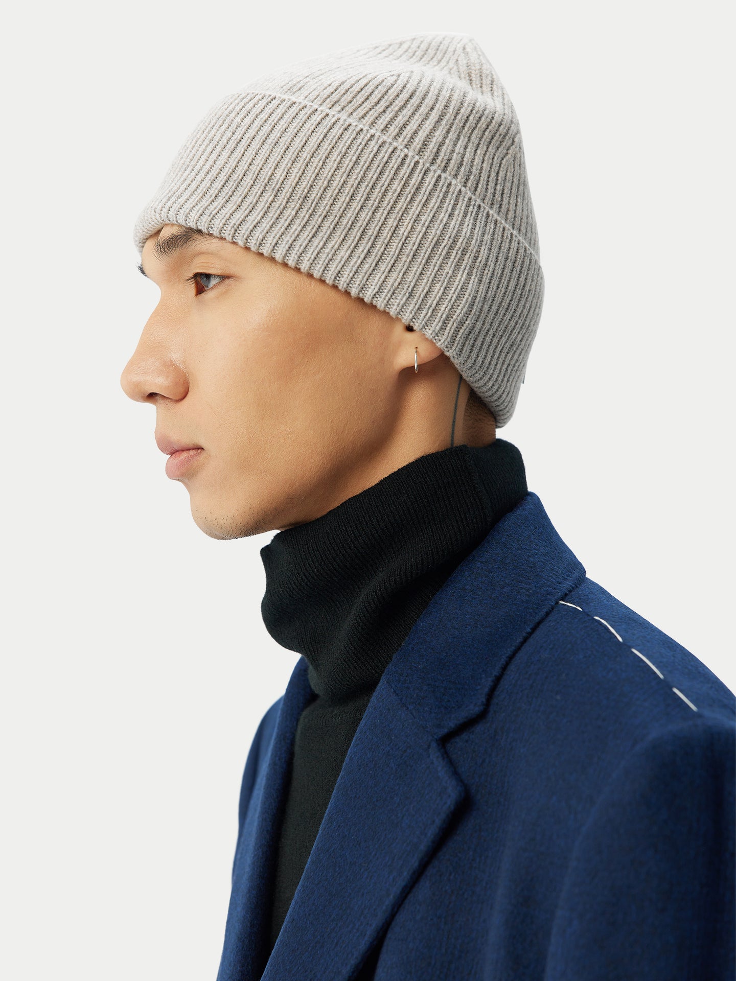 Men's Cashmere Beanie Hat Dawn Blue - Gobi Cashmere