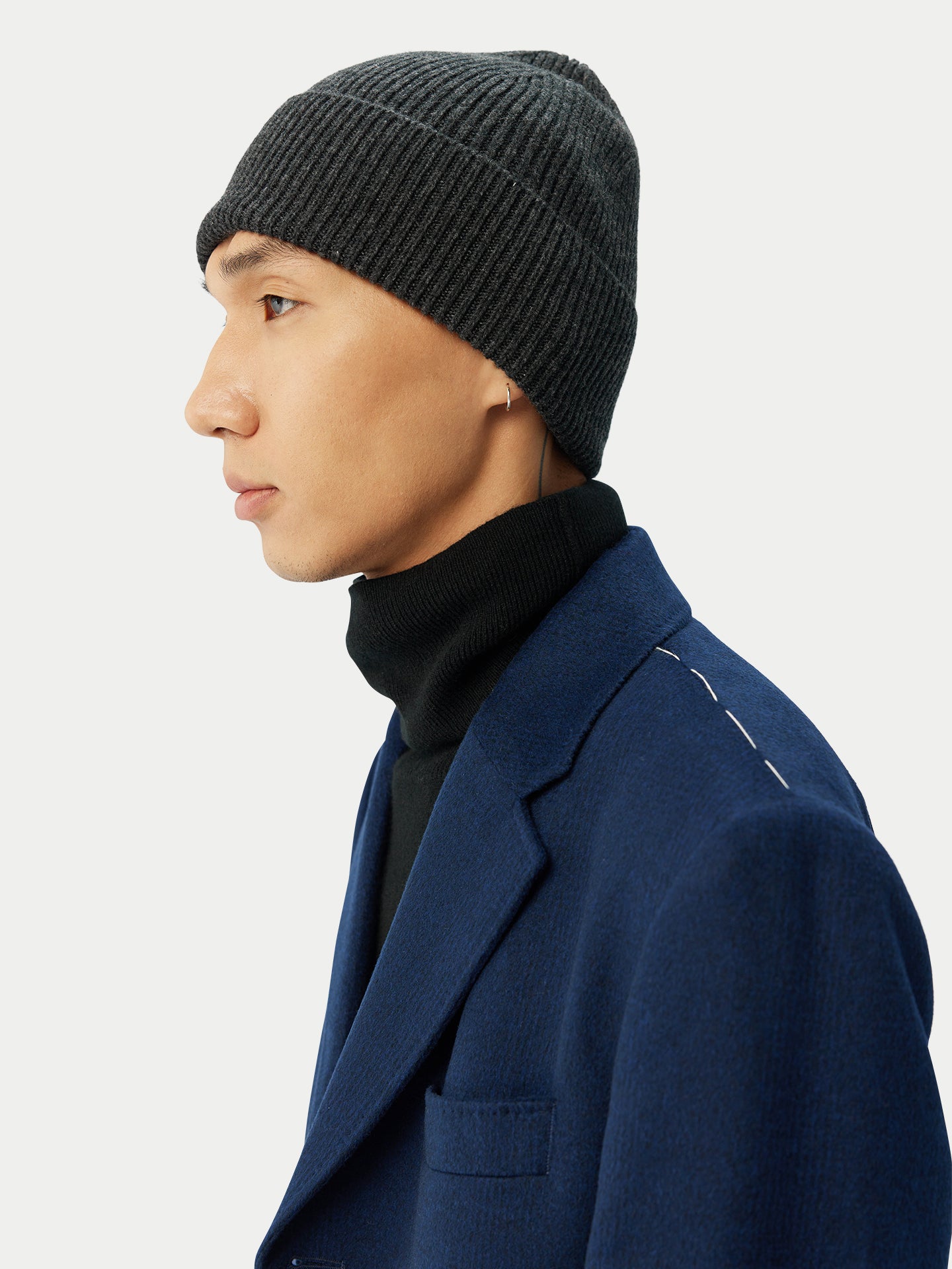 Men's Cashmere Beanie Hat Charcoal - Gobi Cashmere