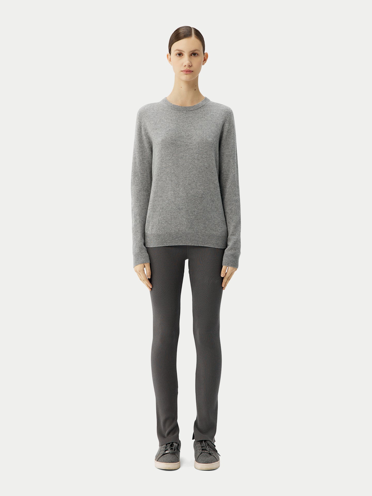 Women's Cashmere Essential Crew Neck Sweater Vapor Blue - Gobi Cashmere