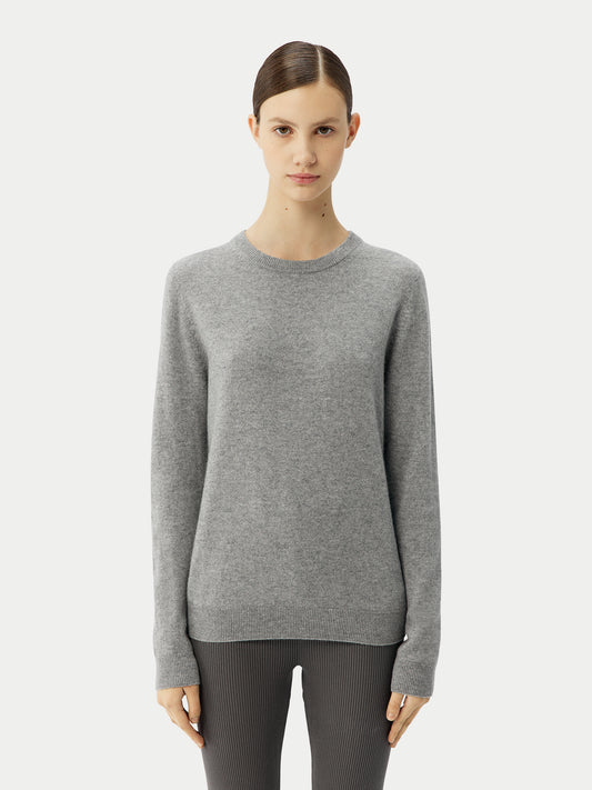 Women's Cashmere Essential Crew Neck Sweater Vapor Blue - Gobi Cashmere