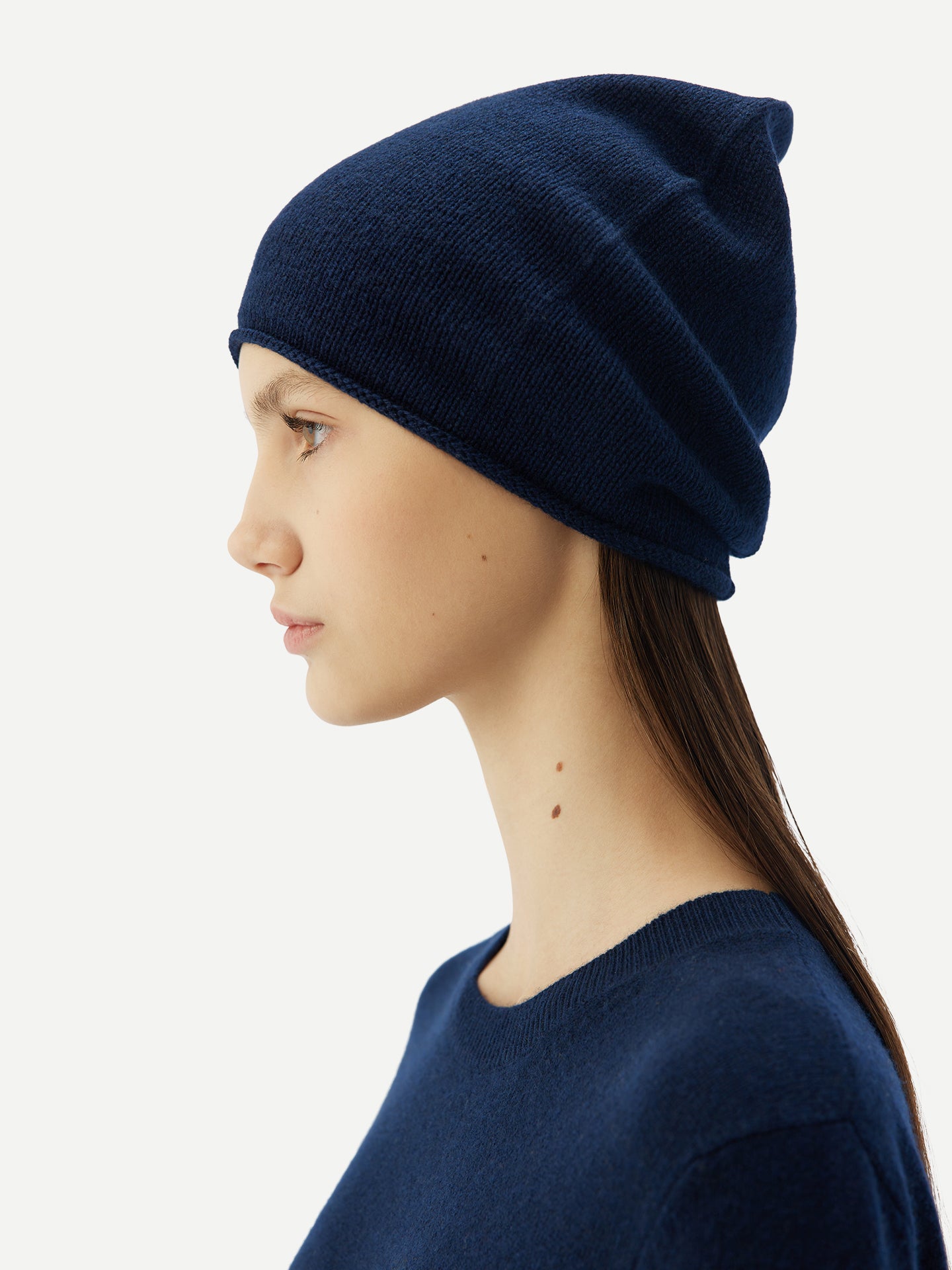 Women's Cashmere €99 Hat & Sweater Set Navy - Gobi Cashmere