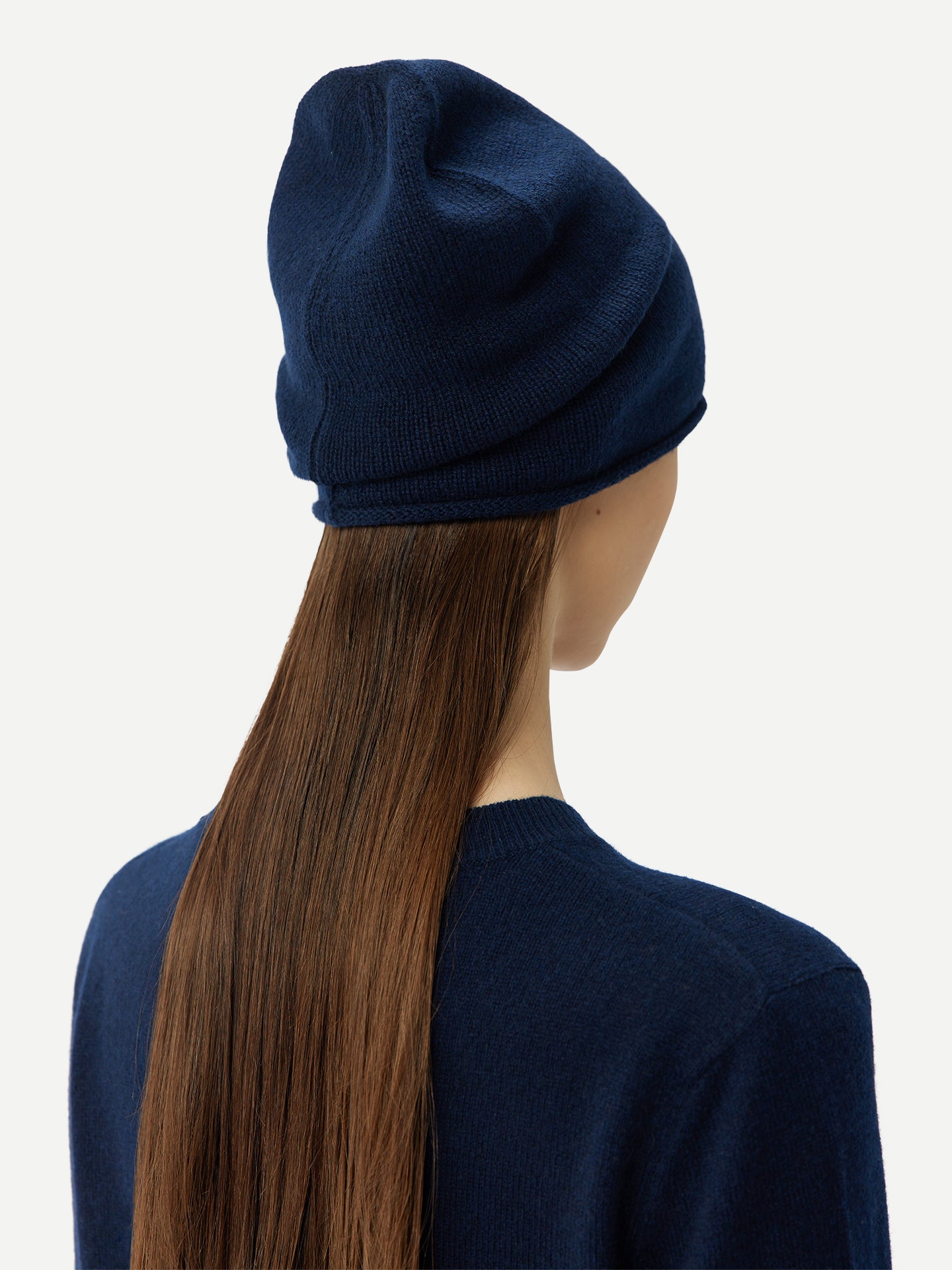 Women's Cashmere €99 Hat & Sweater Set Navy - Gobi Cashmere