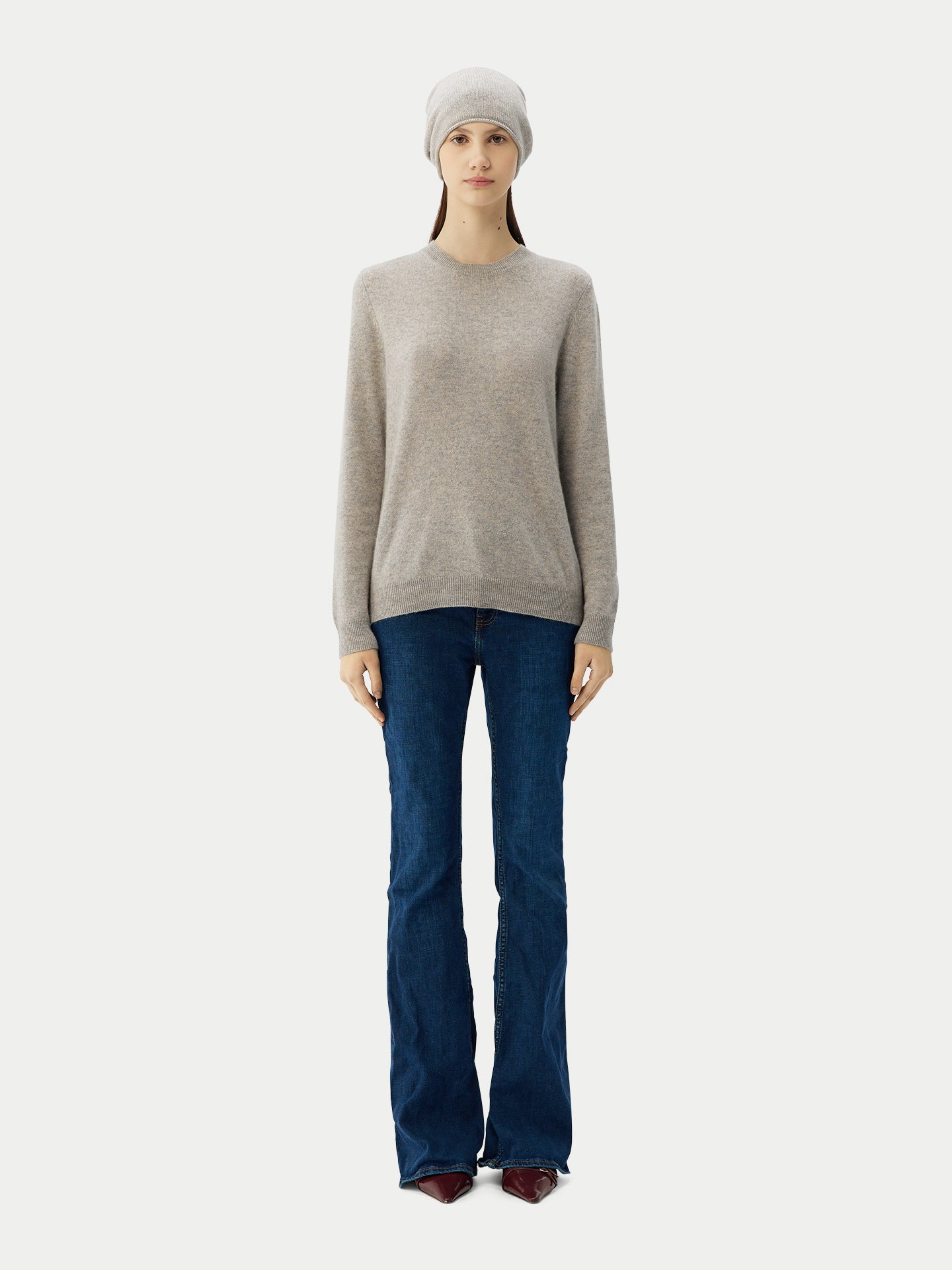 Women's Cashmere €99 Hat & Sweater Set Dawn Blue - Gobi Cashmere