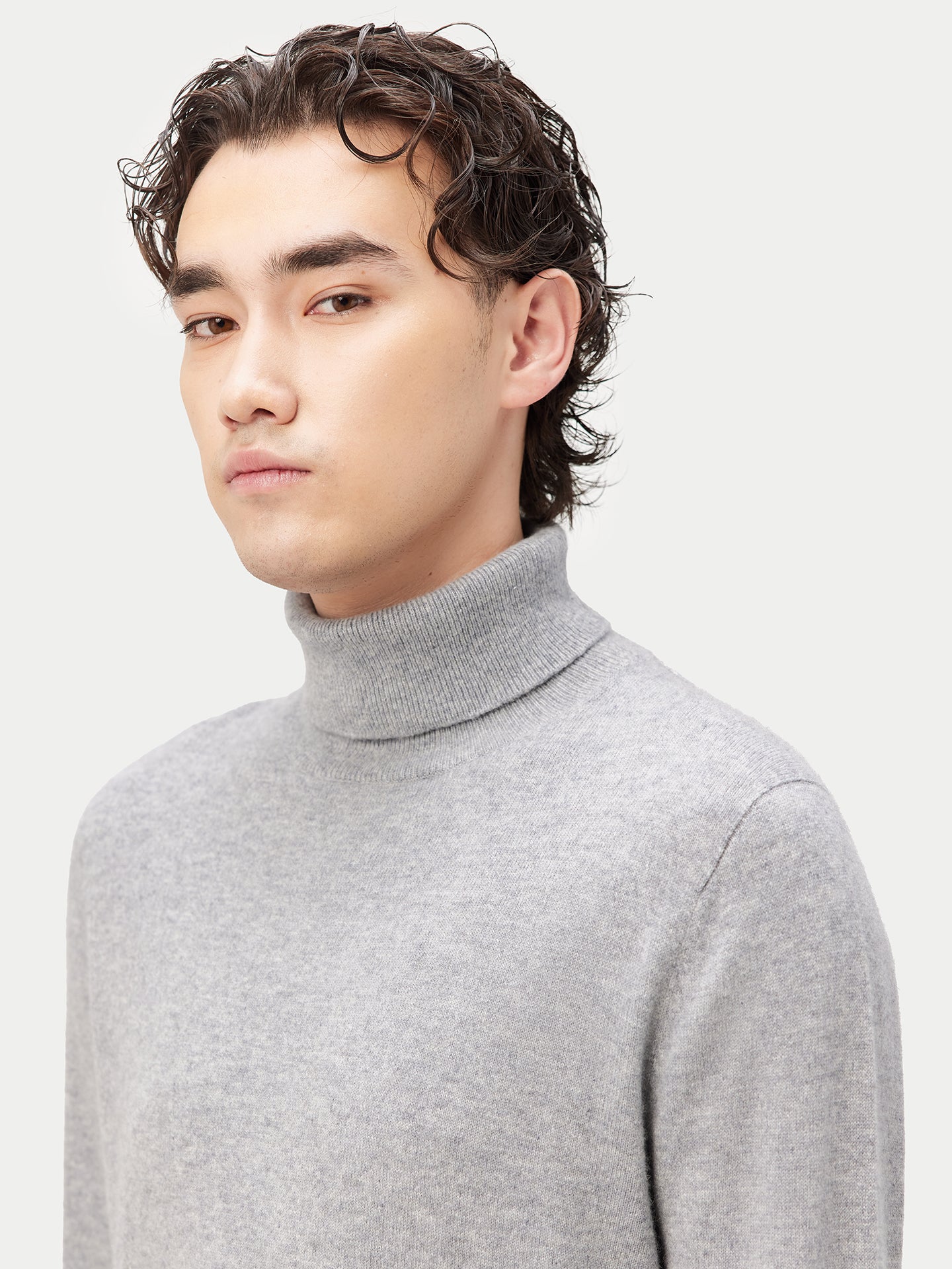 Men's Cashmere Basic Turtle Neck Sweater Vapor Blue - Gobi Cashmere