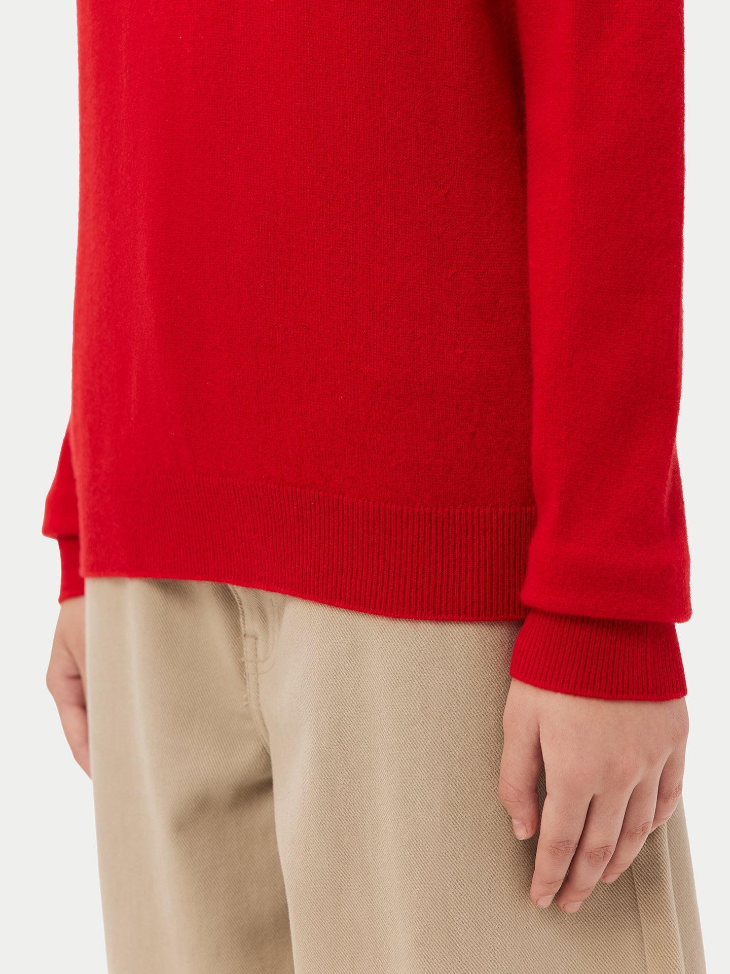 Women's Cashmere Basic V-Neck Sweater Red - Gobi Cashmere