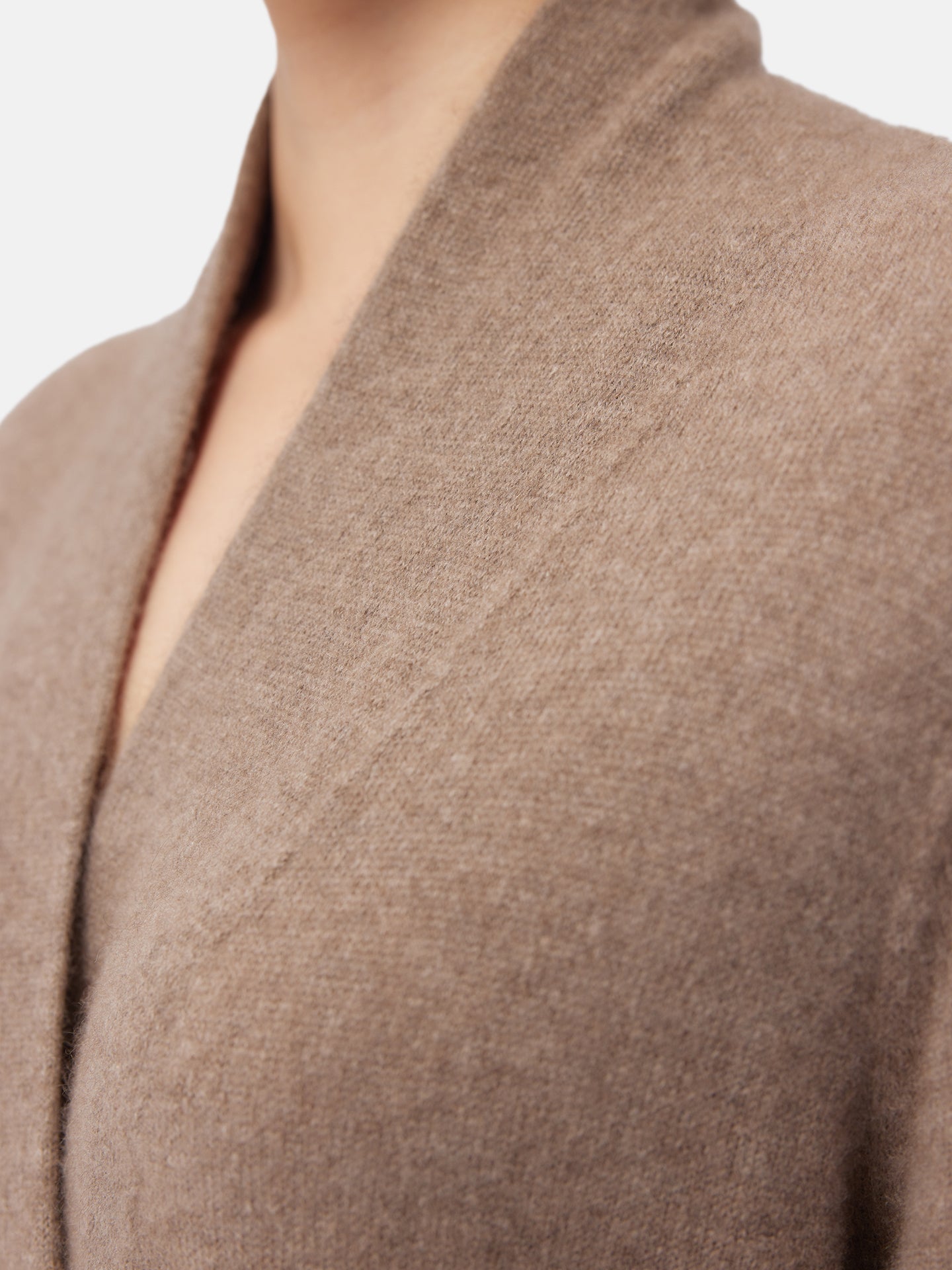 Women's Organic Colour Long Cashmere Robe Taupe - Gobi Cashmere