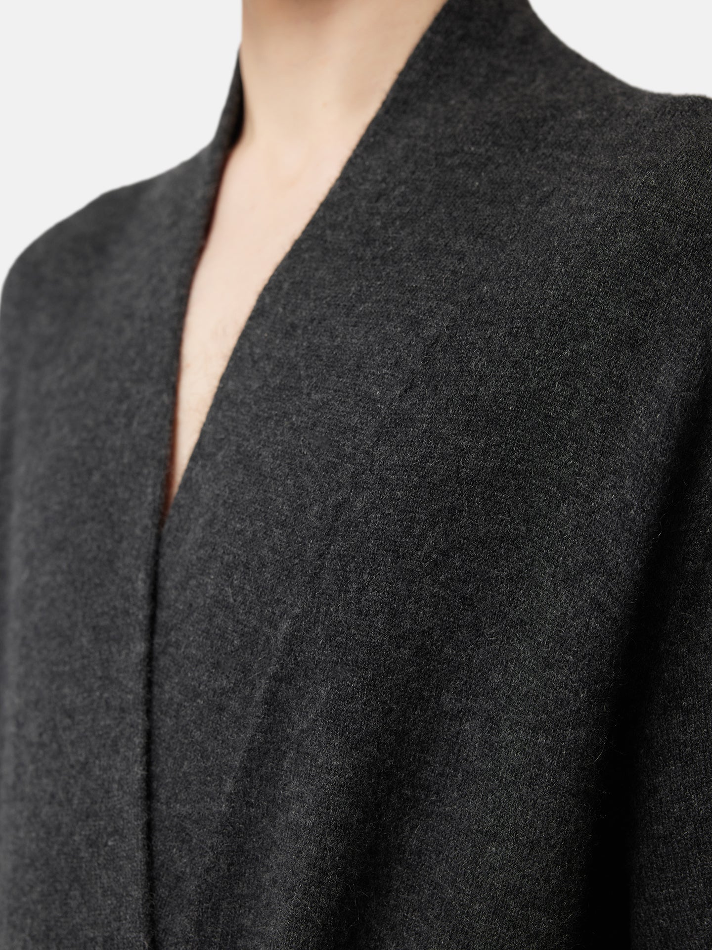 Men's Cashmere Robe Charcoal - Gobi Cashmere