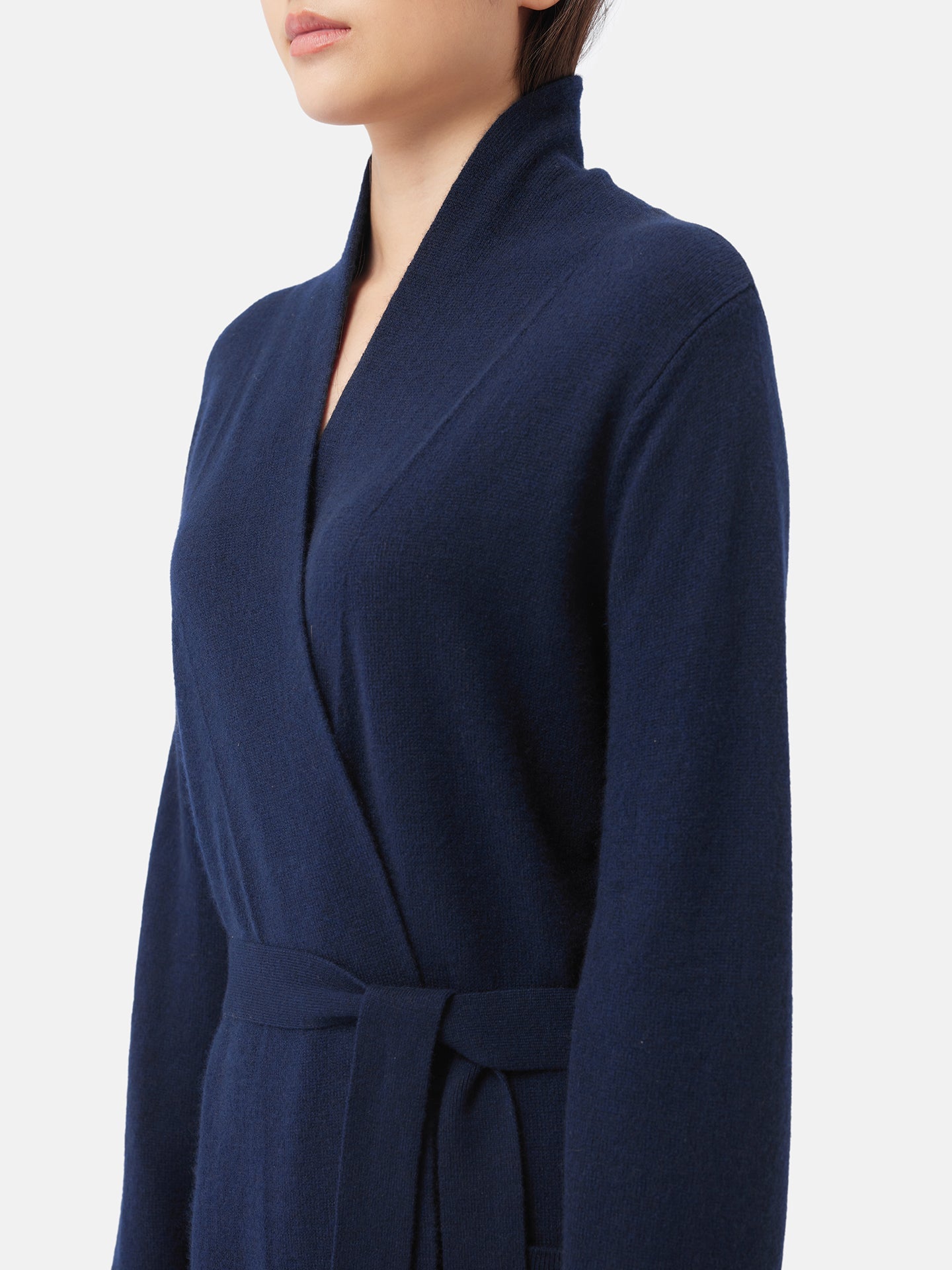 Women's Cashmere Long Robe Navy - Gobi Cashmere