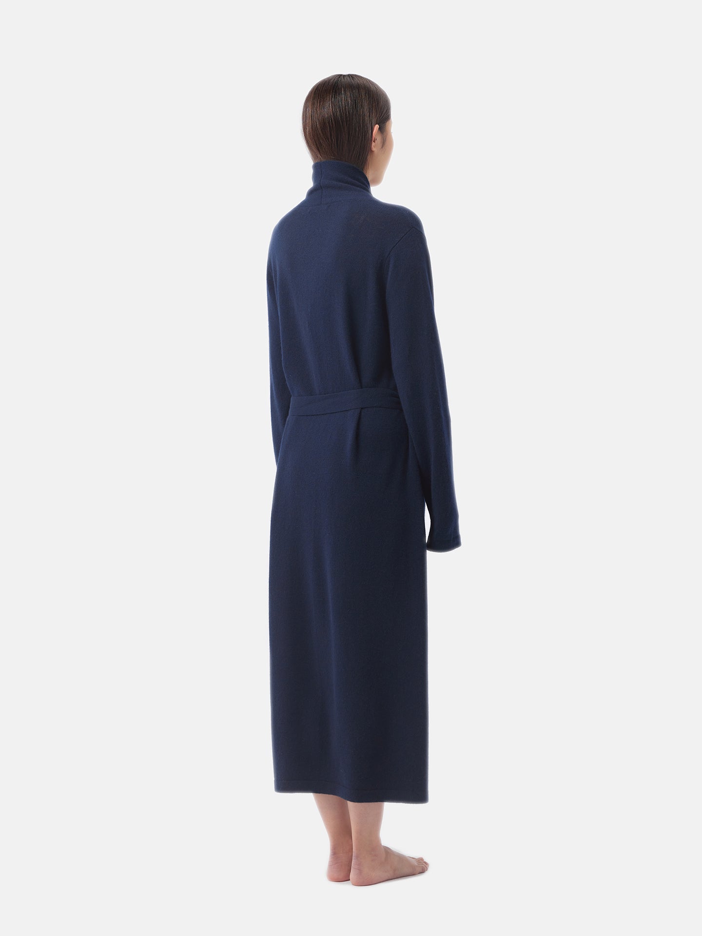 Women's Cashmere Long Robe Navy - Gobi Cashmere