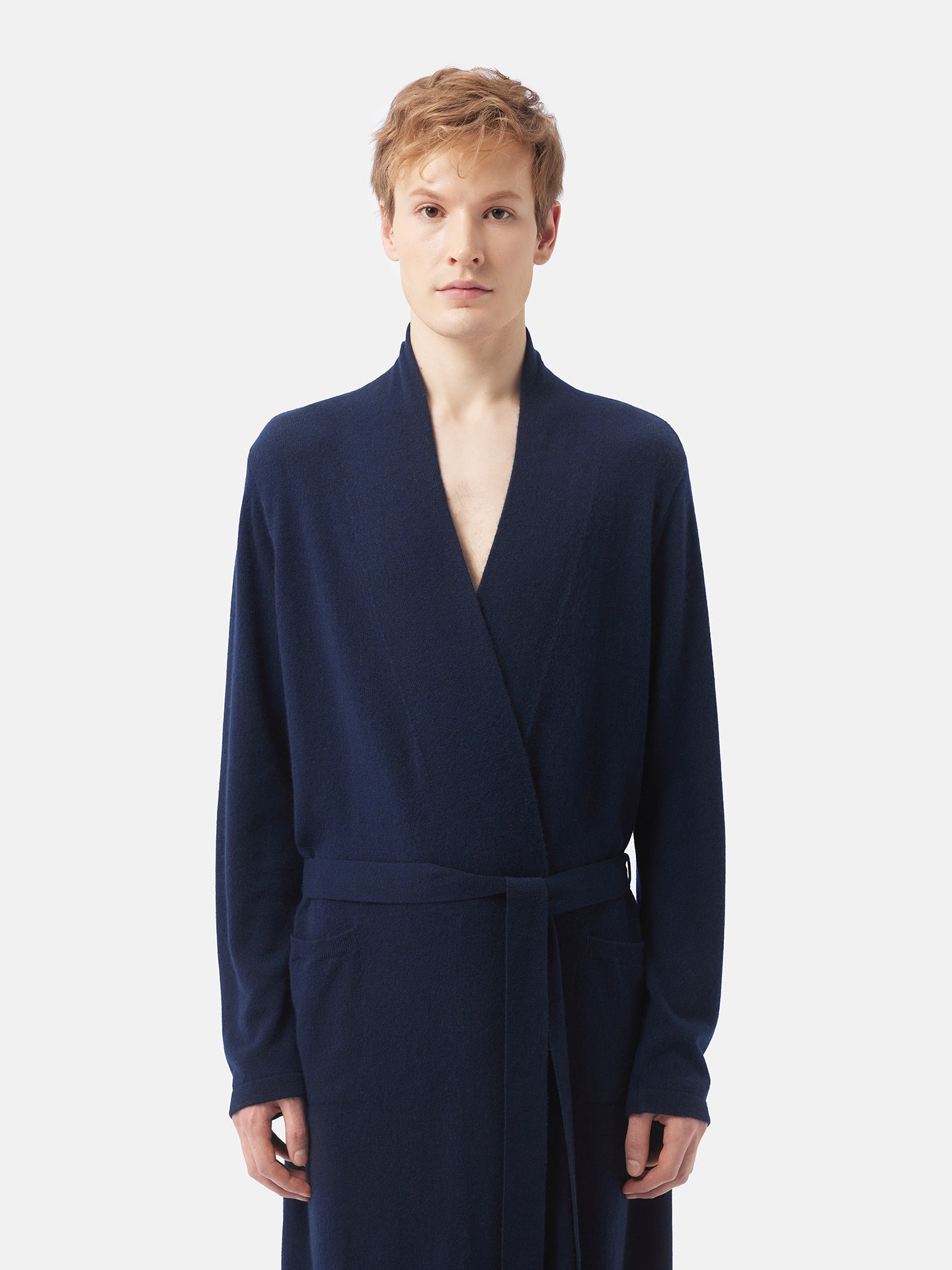 Men's Cashmere Robe Navy - Gobi Cashmere