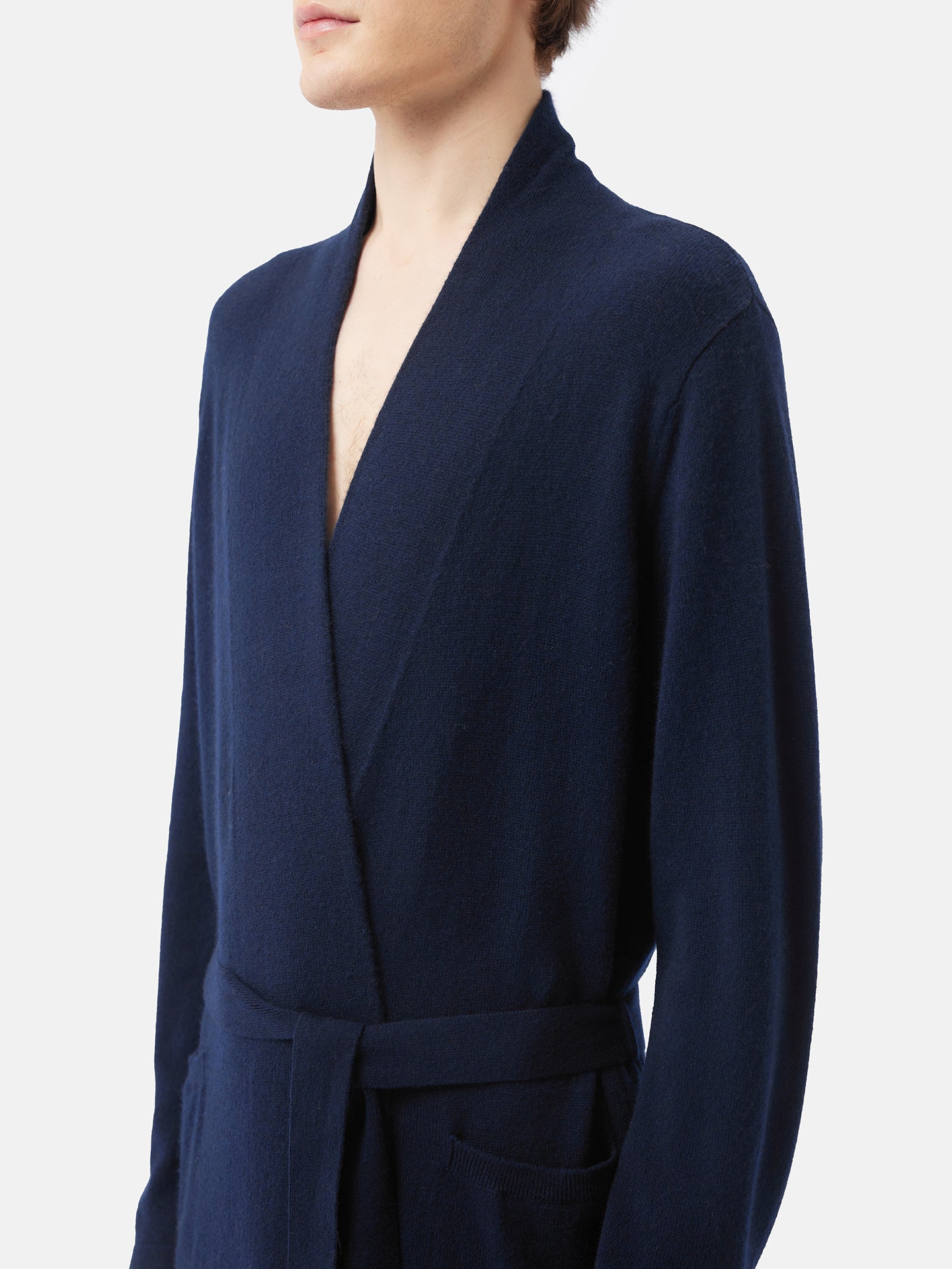 Men's Cashmere Robe Navy - Gobi Cashmere