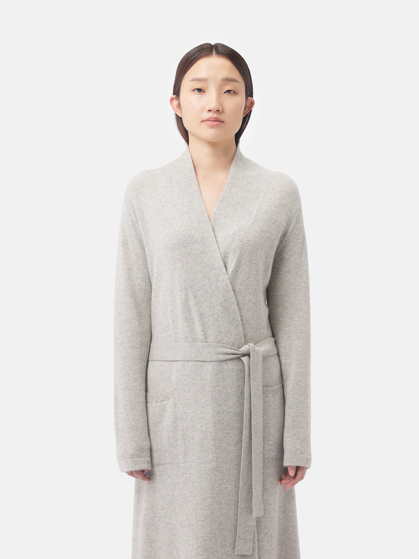 Women's Cashmere Long Robe Dawn Blue - Gobi Cashmere